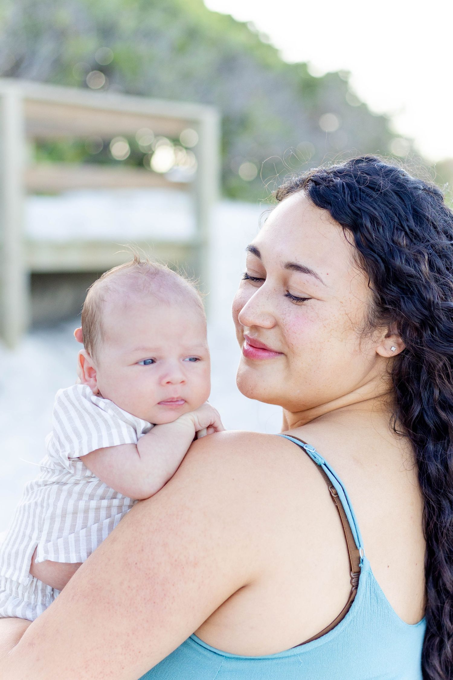 Newborn photography session on the beach in Melbourne Florida