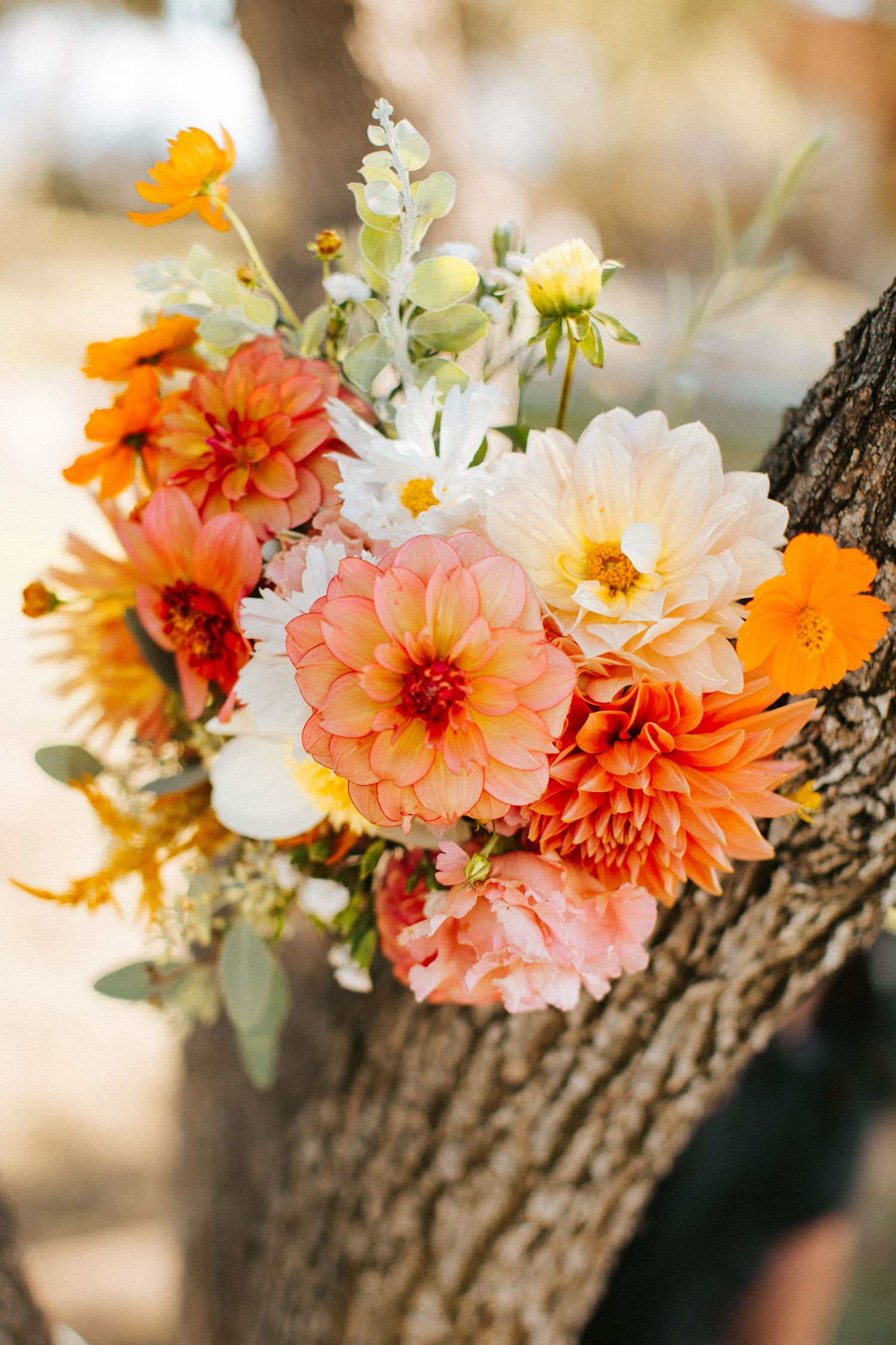 colorful, romantic wedding bouquet in Santa Margarita in San Luis Obispo County, California