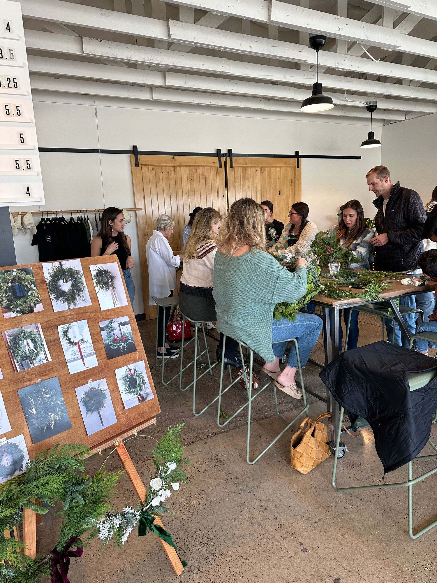 Community workshop for Christmas and the holidays with living greenery floral flower workshop in San Luis Obispo County California