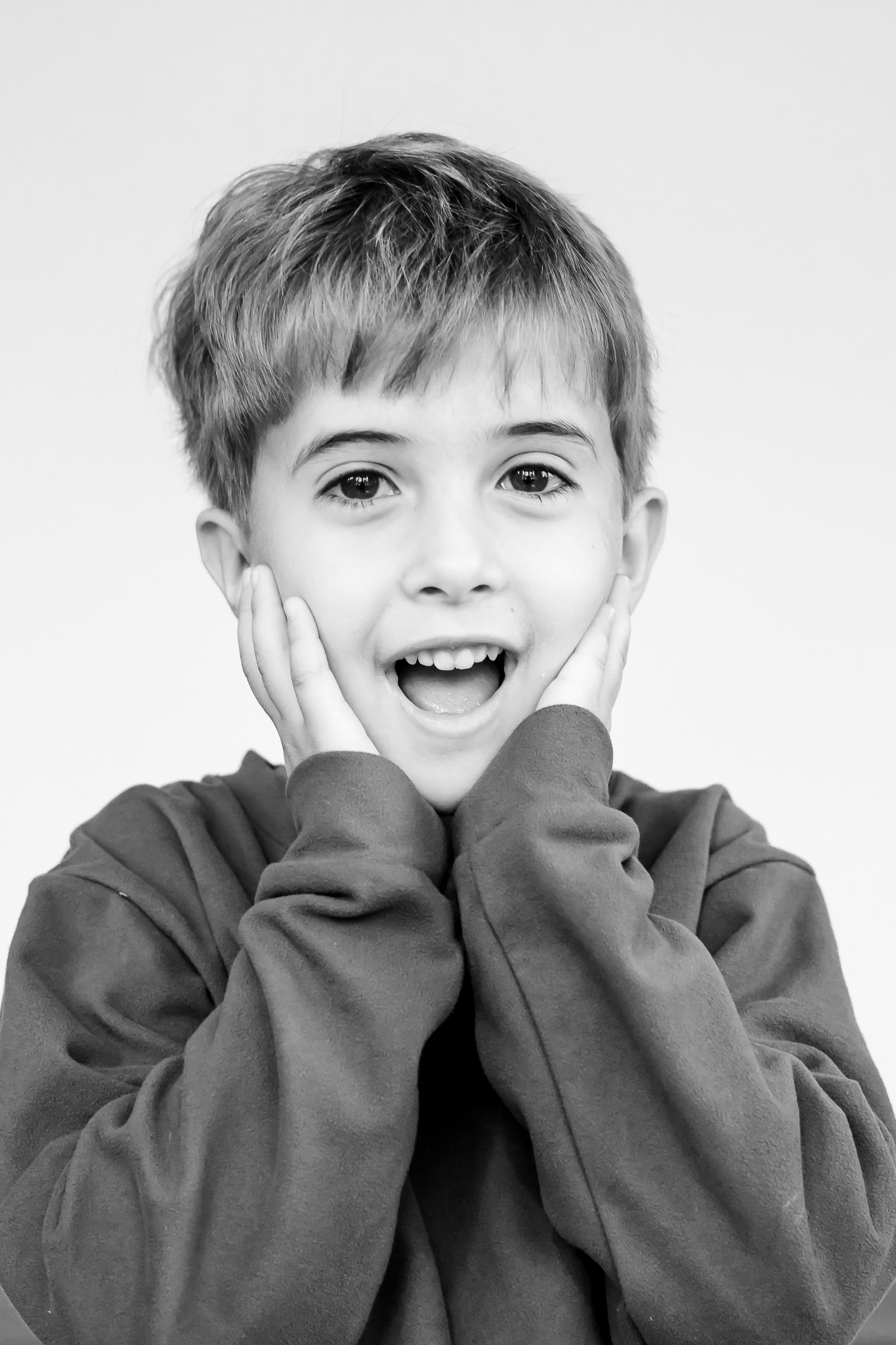kids black and white portraits in studio in glencoe