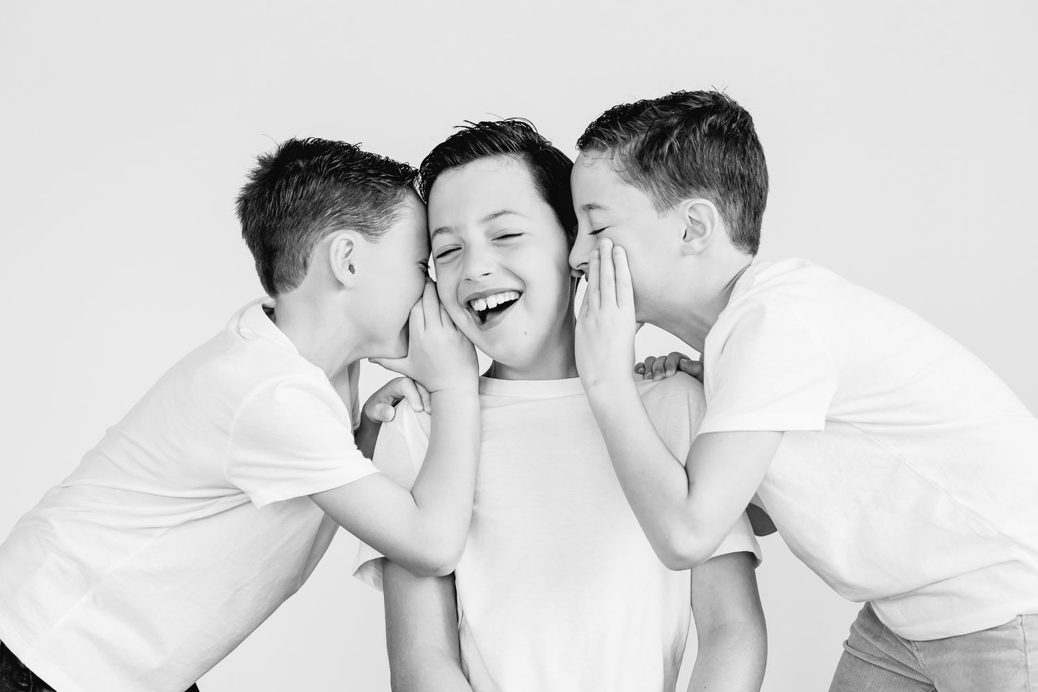 Northbrook studio portrait of siblings playing together