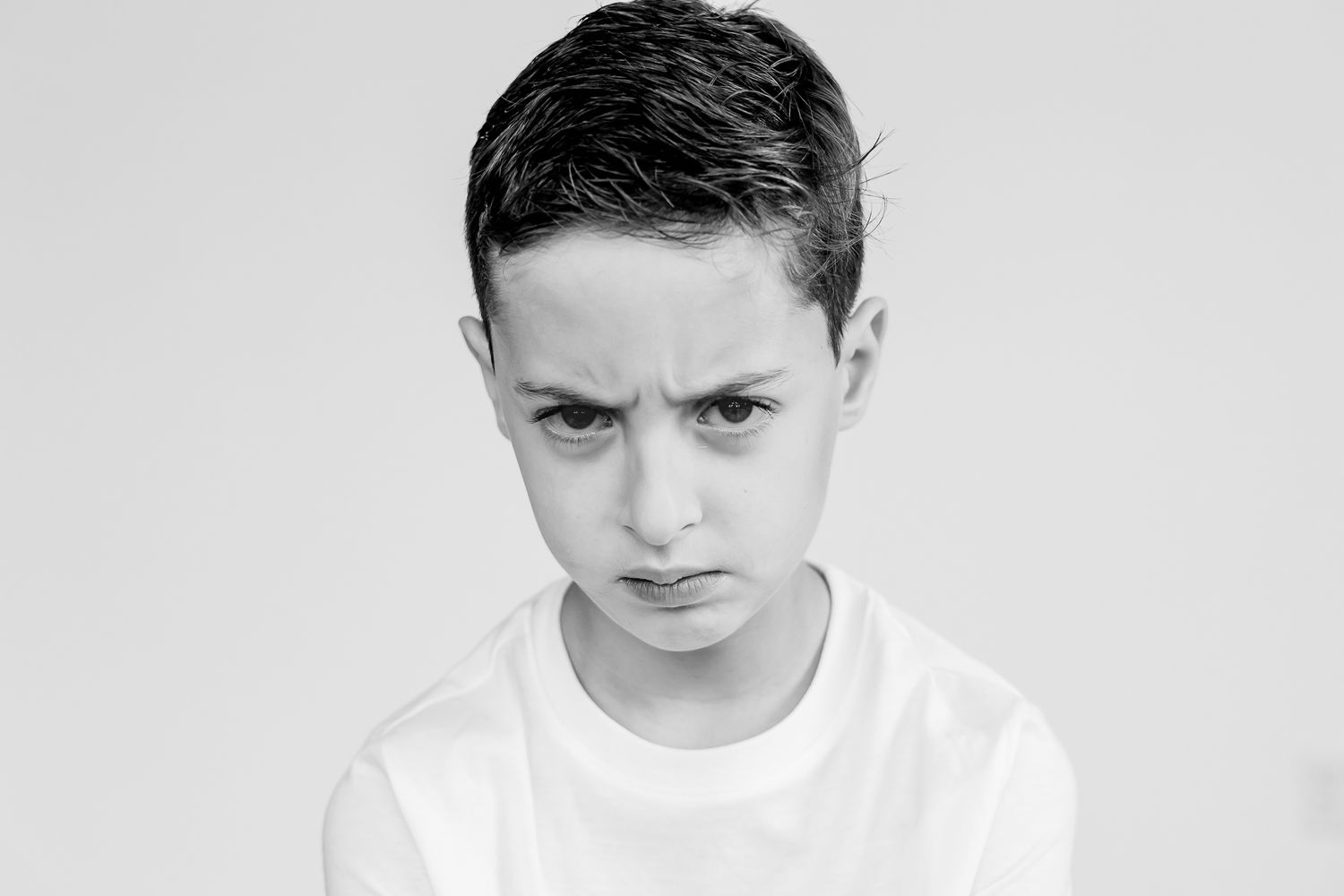 Kids Personality Portrait of Angry Face in Glenview Photo Studio