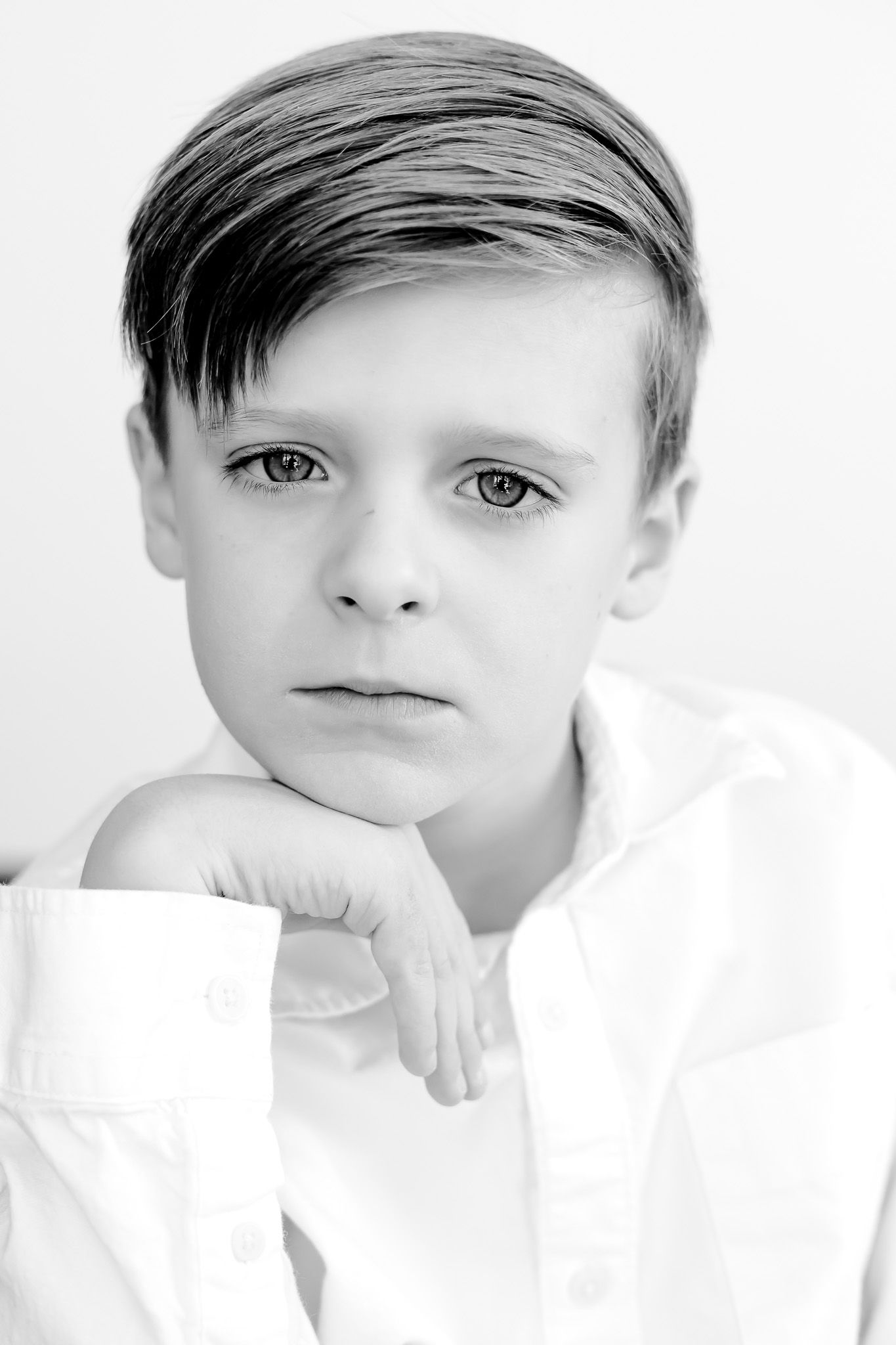 Lincolnshire kids portraits in studio black and white