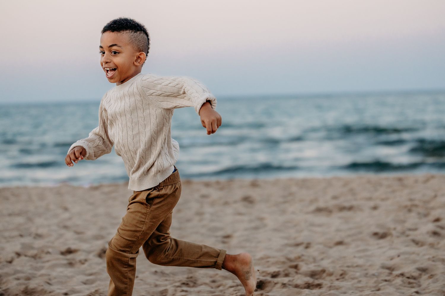 Kids running and playing at North Shore family photography session