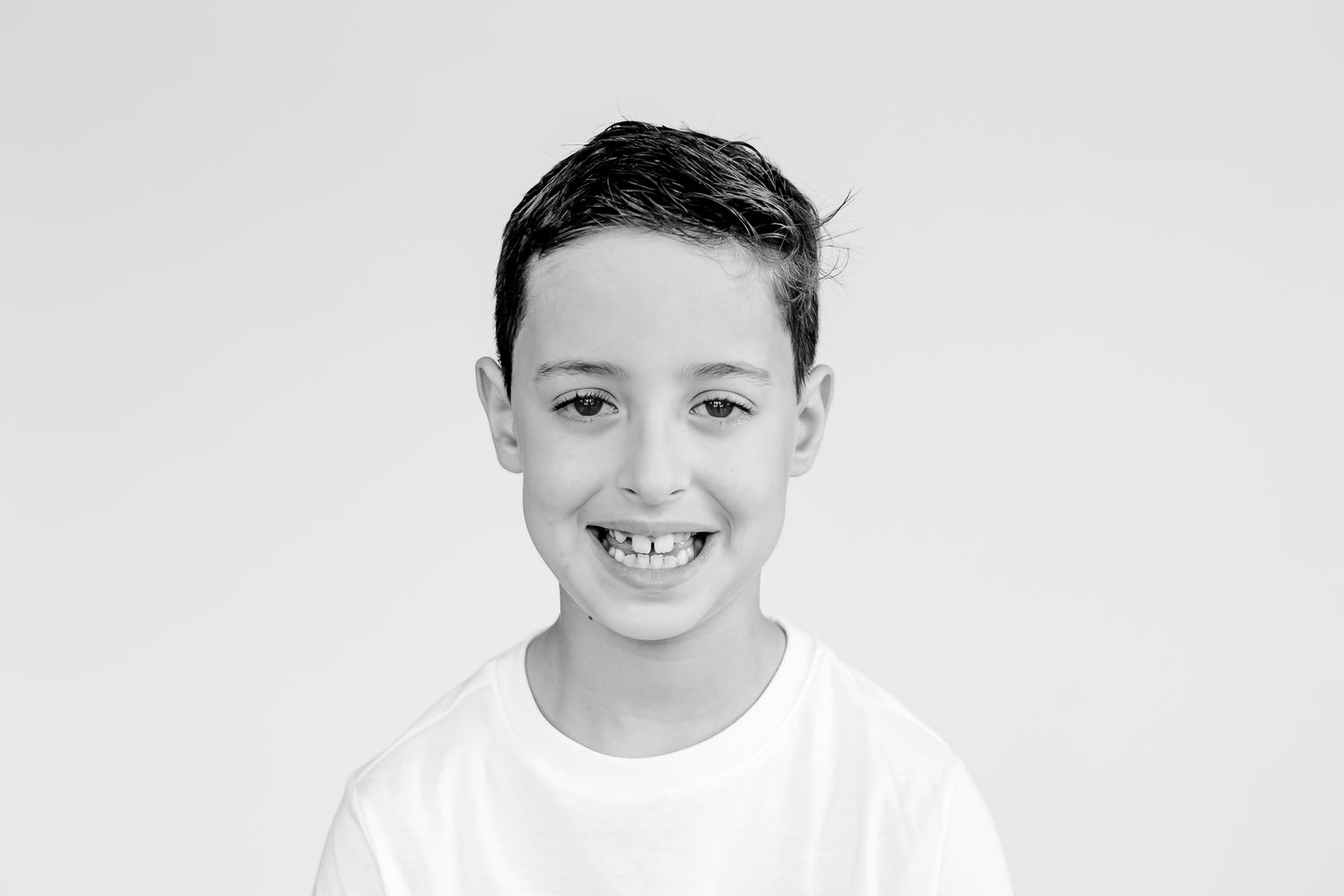 Child laughing during Northbrook studio portrait session