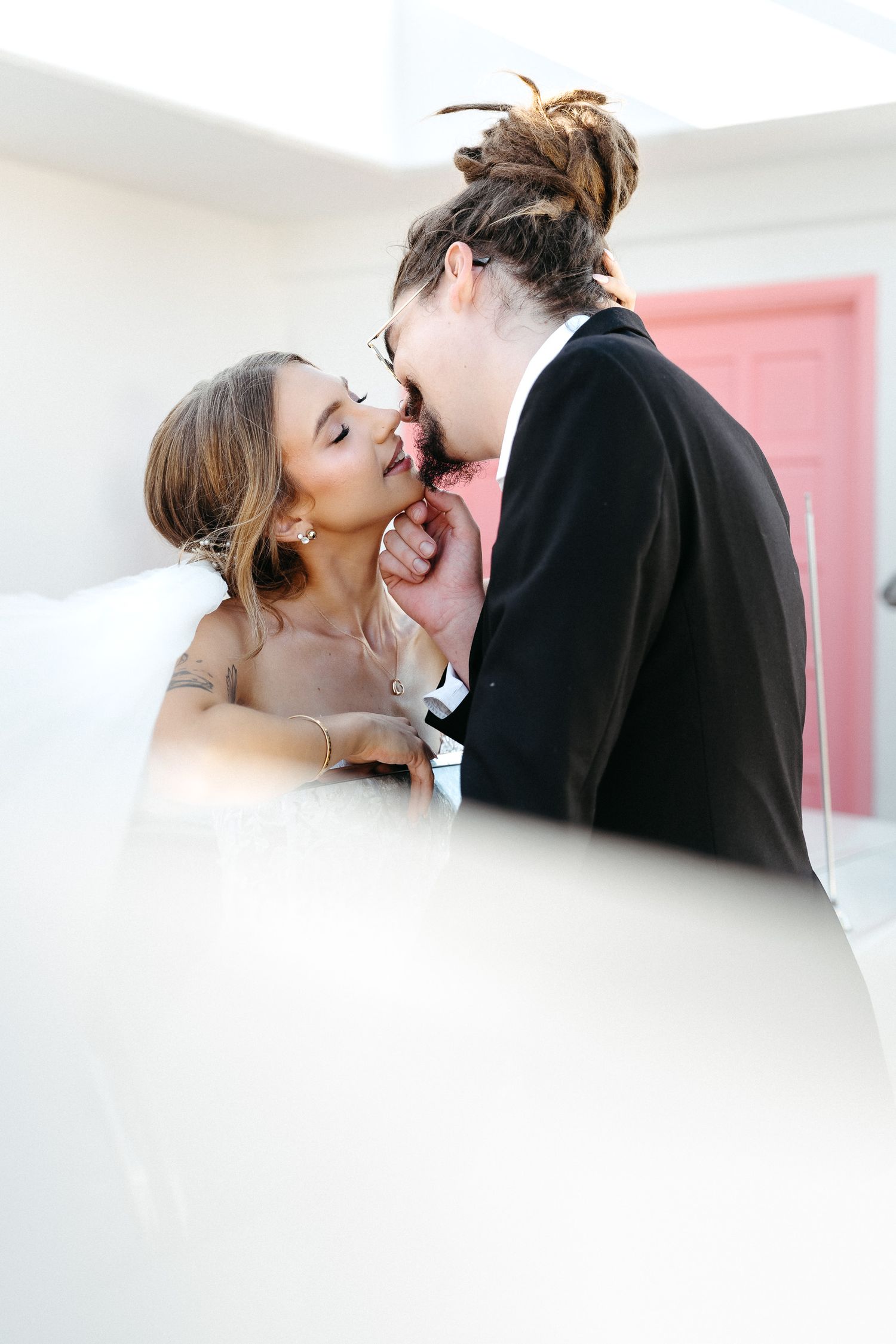 Wedding couple portraits with Cairns Classic Mustangs at A Villa Gail