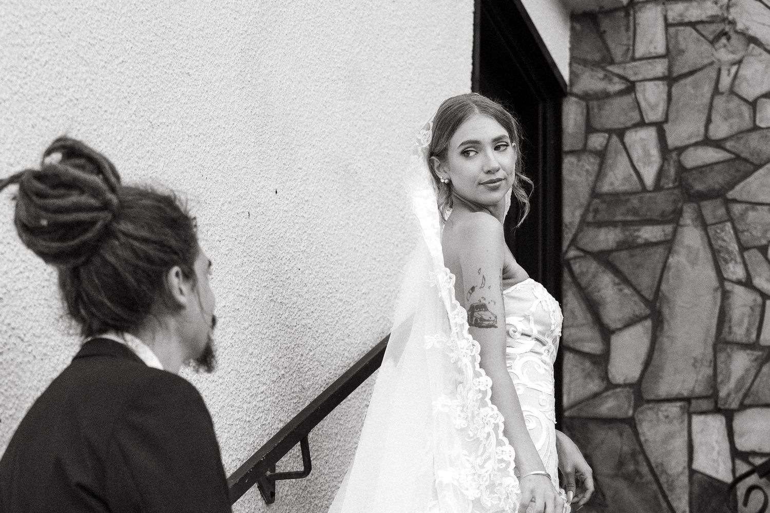 Romantic wedding portraits at A Villa Gail wedding venue