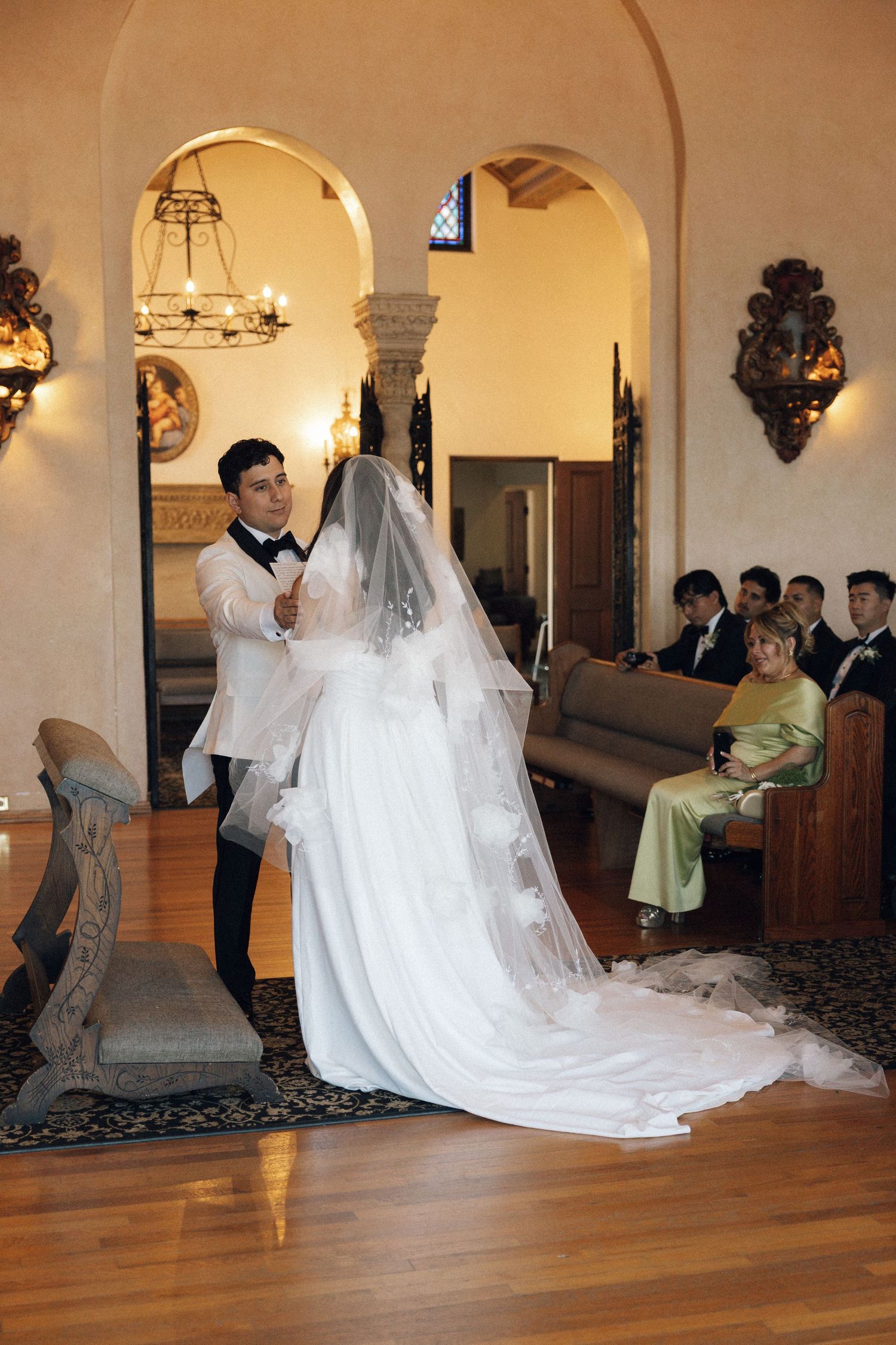 A sequence of dance moves showing a couple performing a romantic waltz in an elegant ballroom with warm lighting.