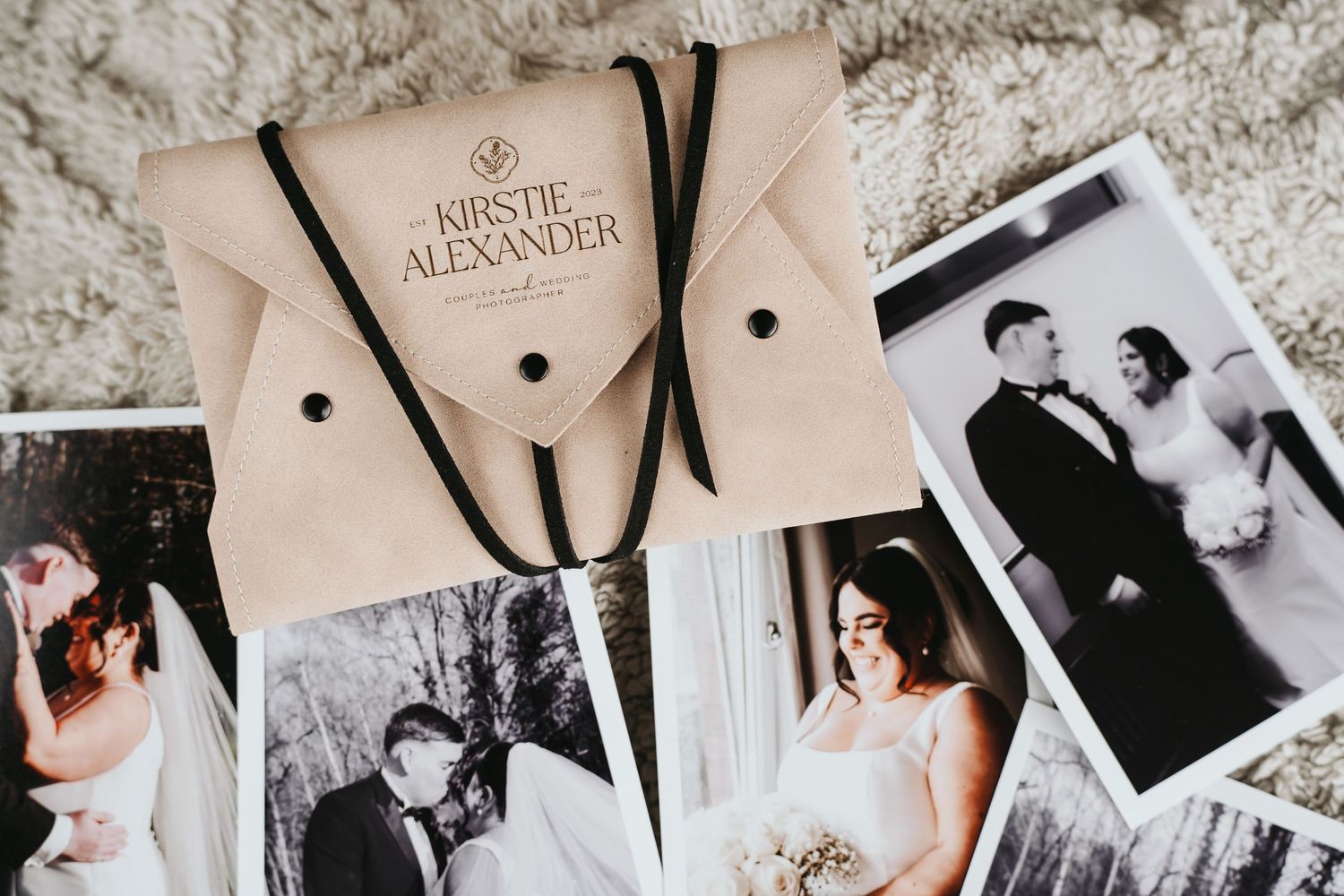 A series of black and white wedding photographs arranged side by side showing preparations and celebration moments.