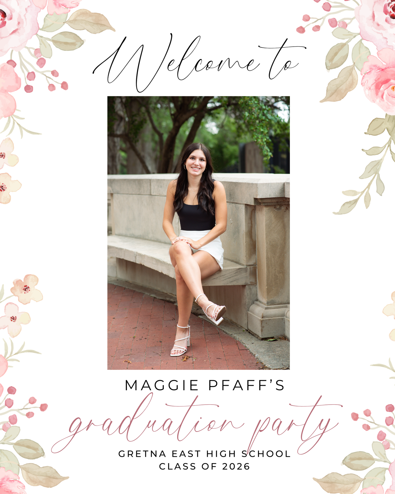 Welcome Sign for graduation party.
