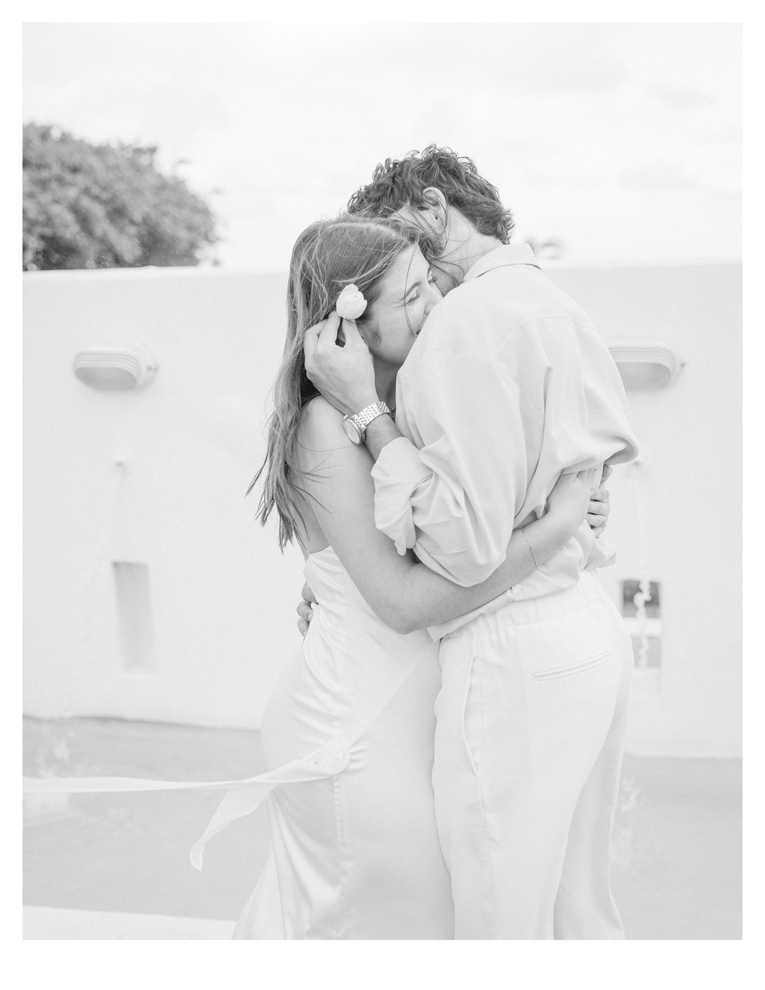 Black and white wedding dance sequence showing romantic first dance between newlyweds.