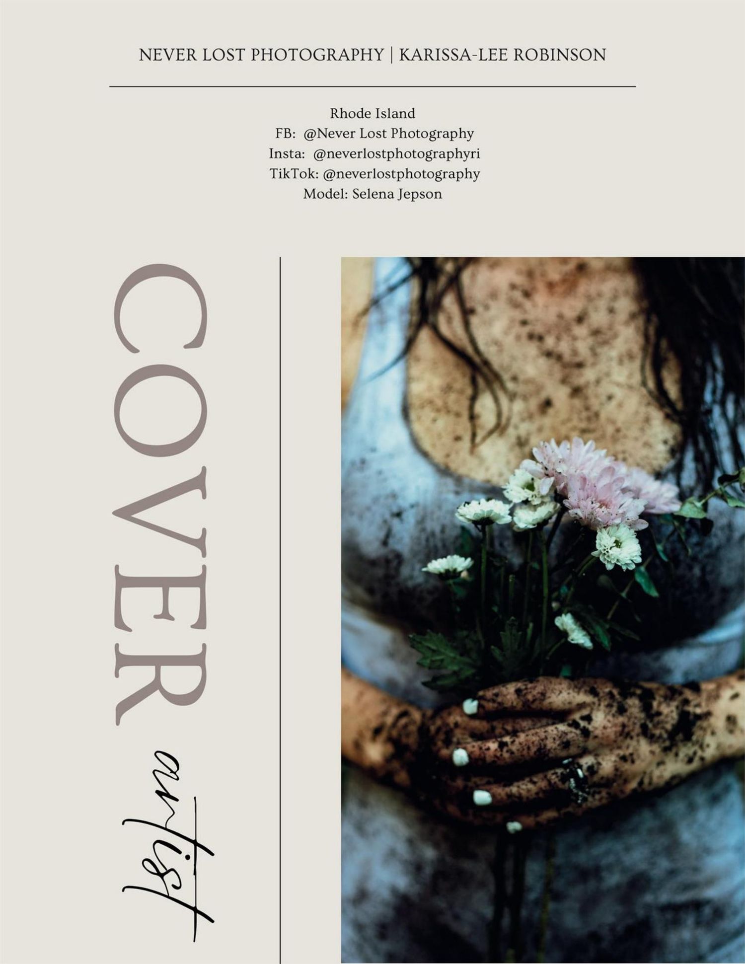 magazine page, cover artist, shutter up magazine, flowers, garden, wheelbarrow, emotional, dramatic