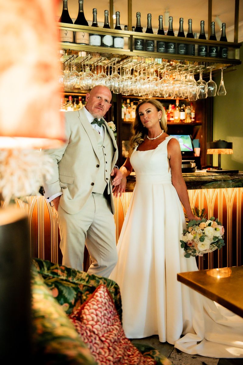 Modern high contrast wedding portrait at Wentbridge House Hotel, Pontefract.