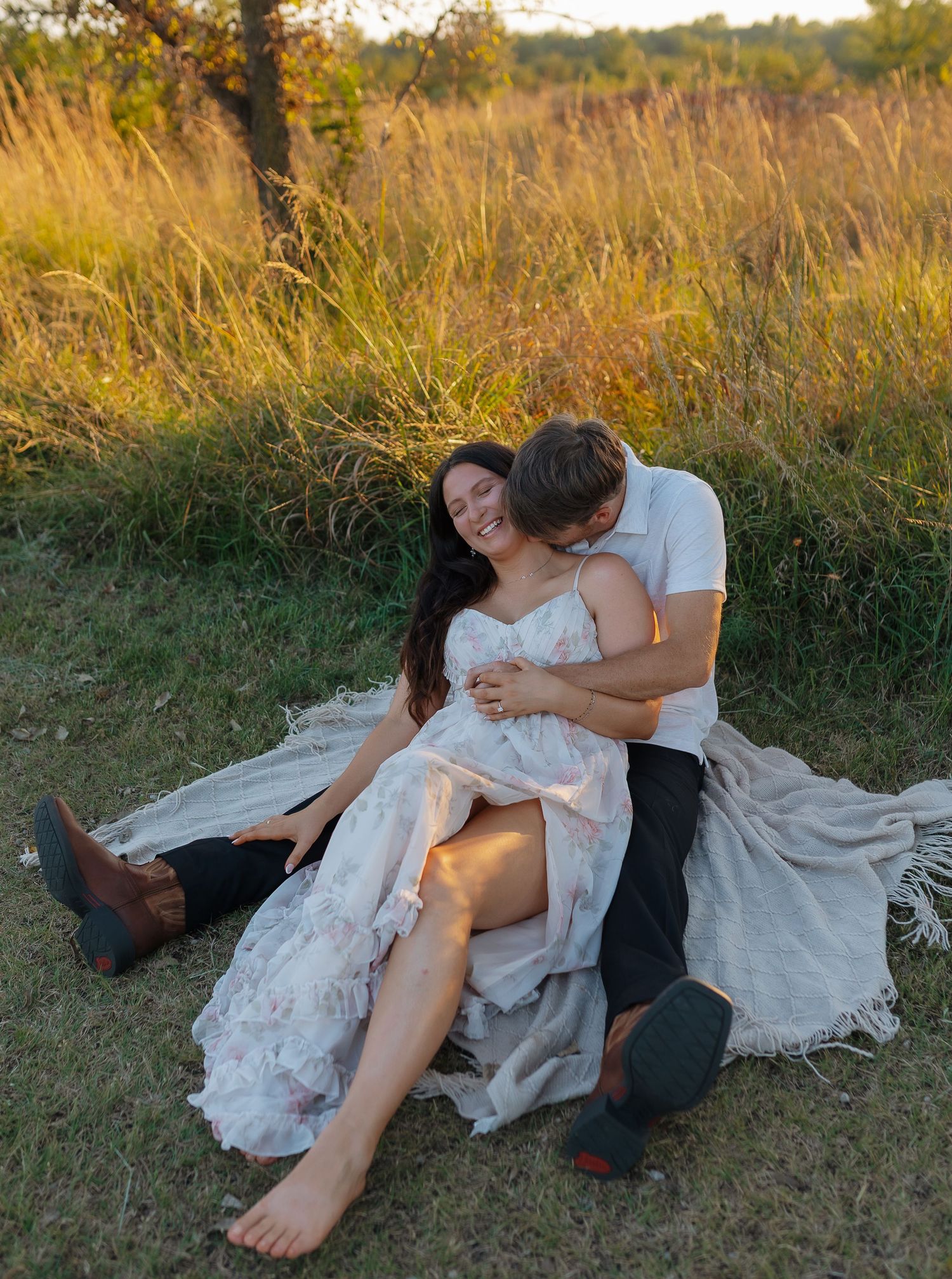 couple in elegant natural light couples portrait in Kansas and East Texas