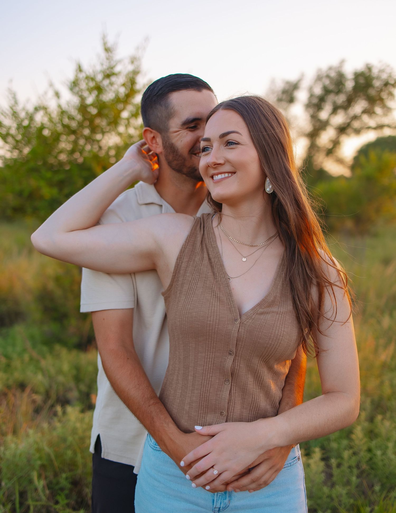 couple in elegant natural light couples portrait in Kansas and East Texas