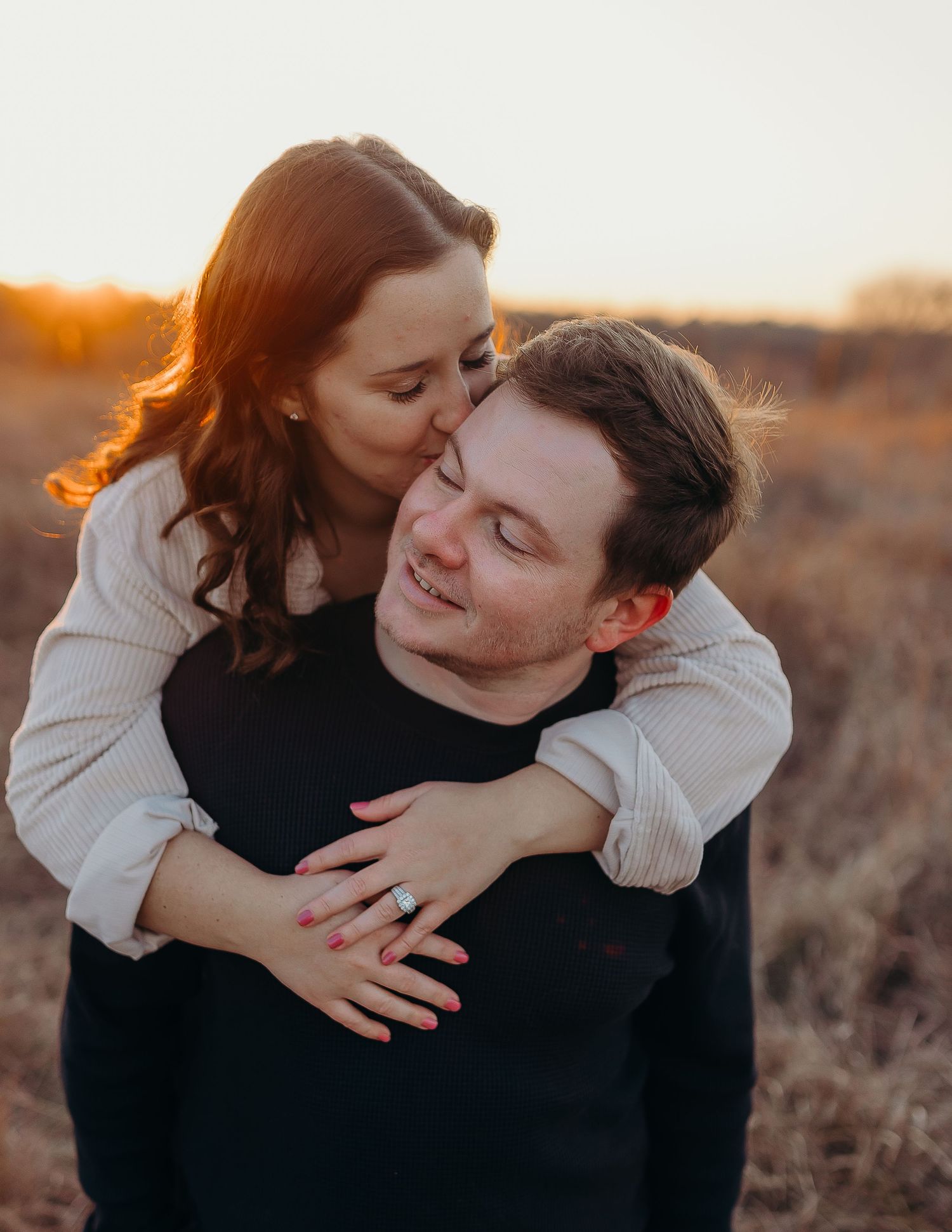 couple in elegant natural light couples portrait in Kansas and East Texas