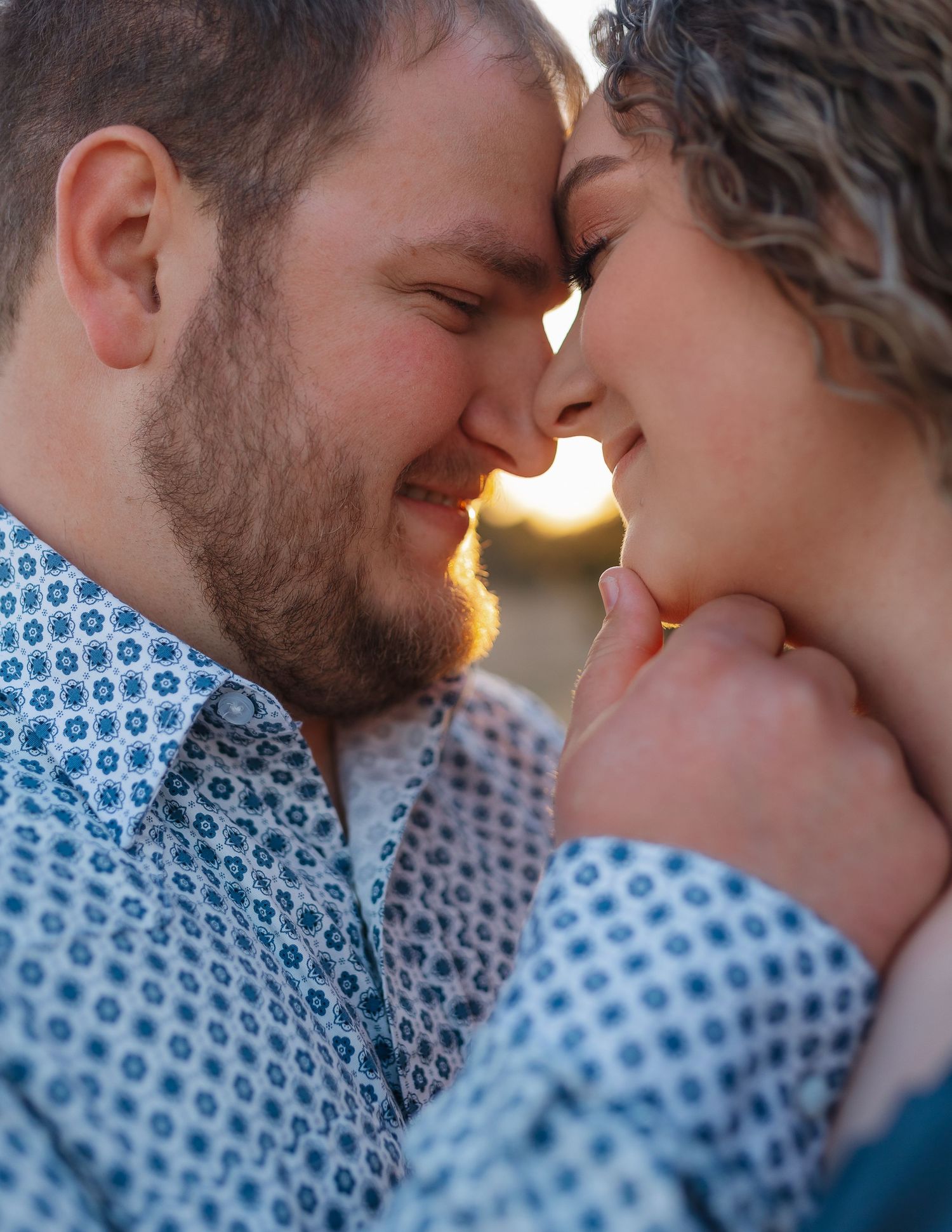 couple in elegant natural light couples portrait in Kansas and East Texas