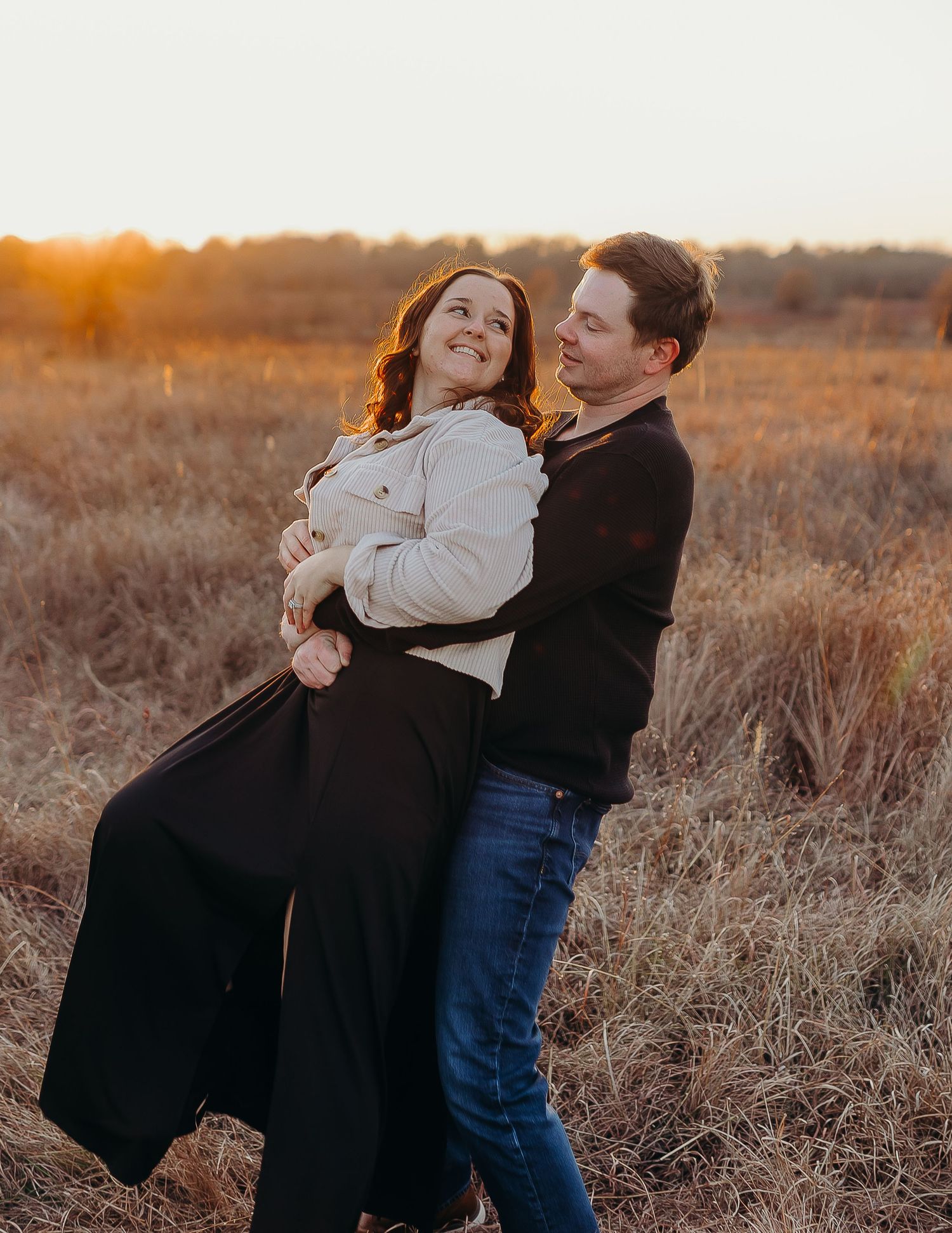 couple in elegant natural light couples portrait in Kansas and East Texas