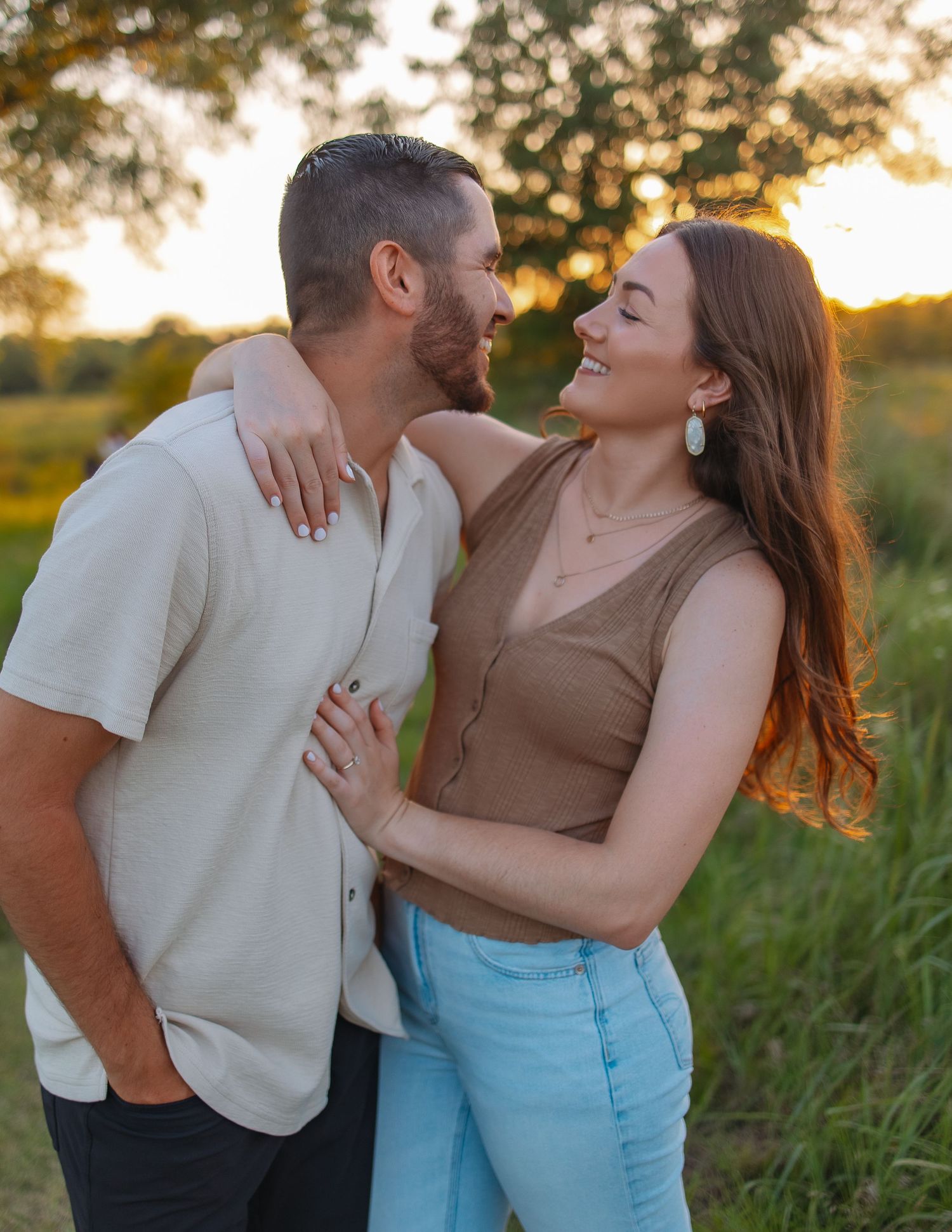 couple in elegant natural light couples portrait in Kansas and East Texas