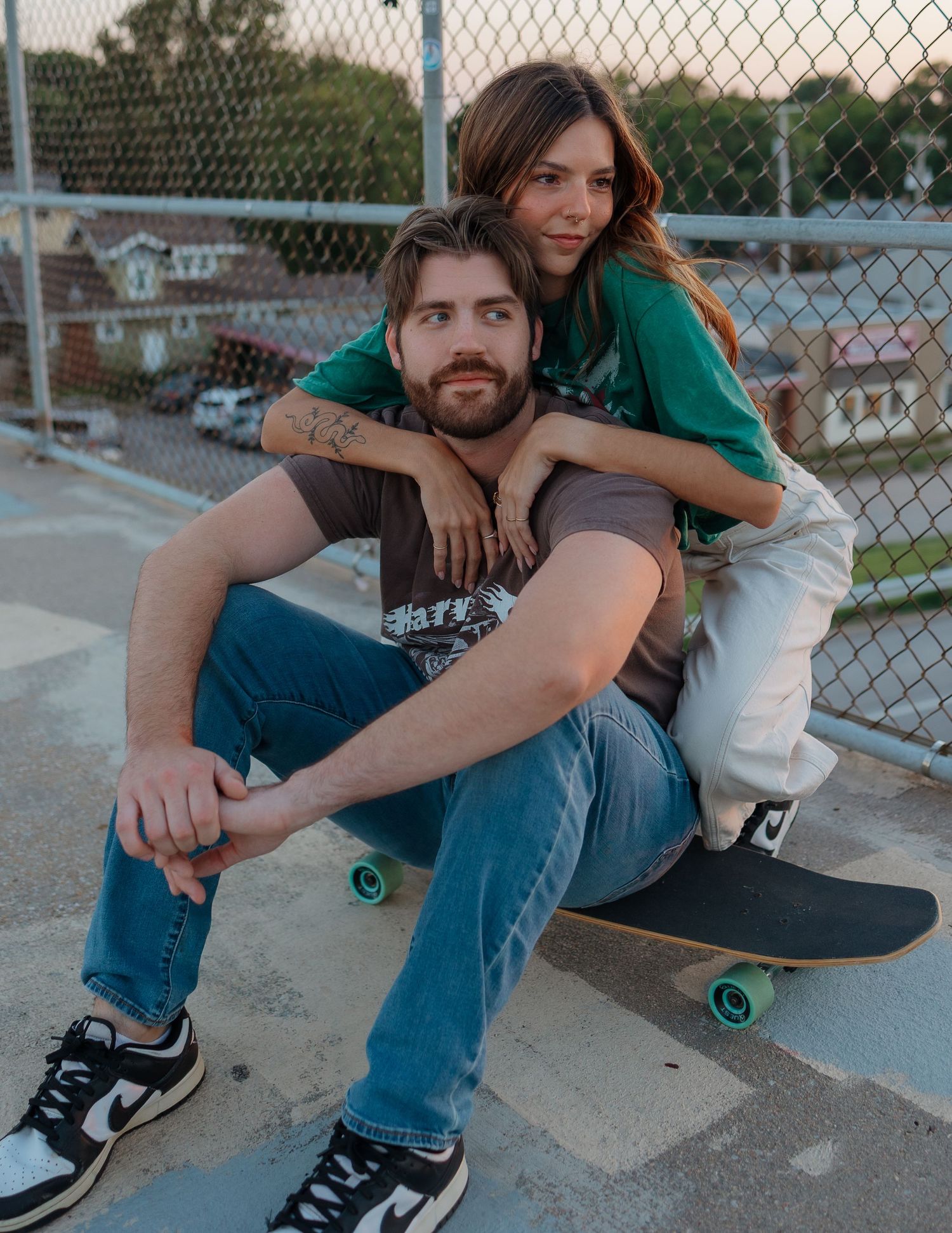 couple in elegant natural light couples portrait in Kansas and East Texas