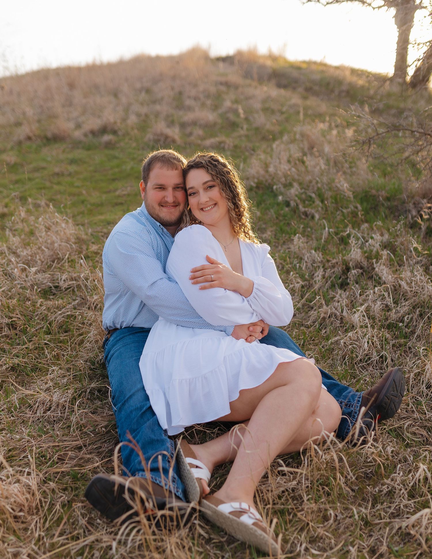 couple in elegant natural light couples portrait in Kansas and East Texas
