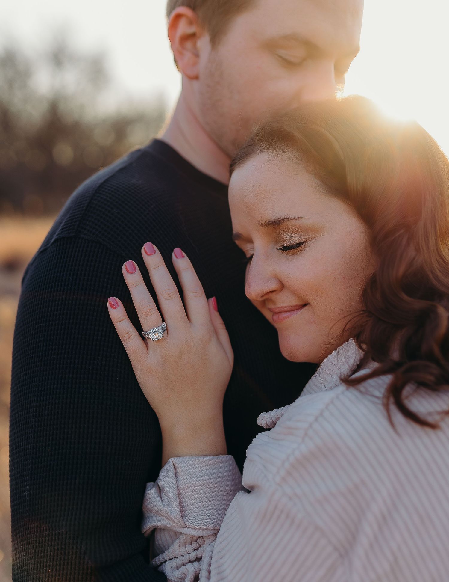 couple in elegant natural light couples portrait in Kansas and East Texas