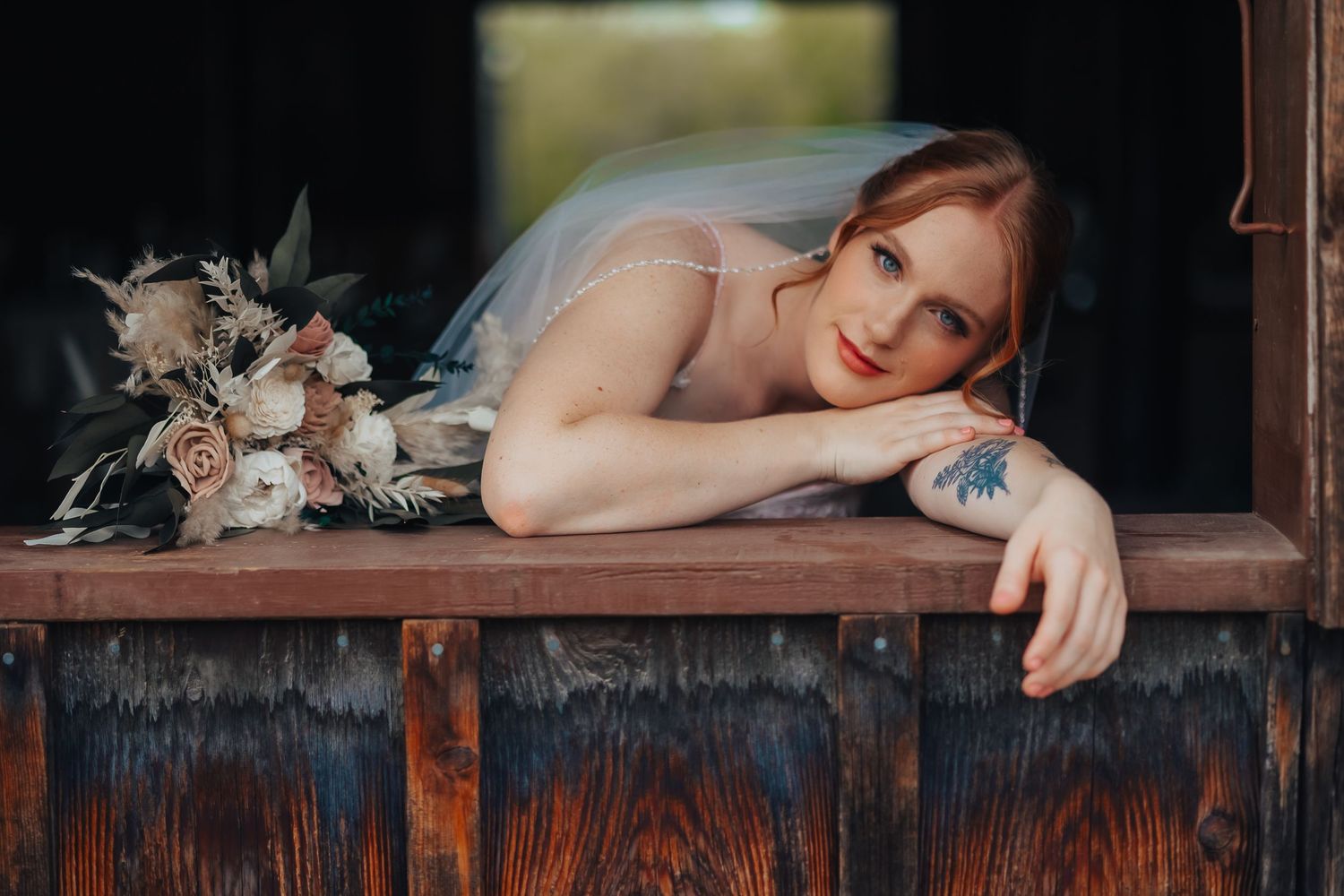 Bride and groom in elegant natural light wedding portrait in Kansas and East Texas