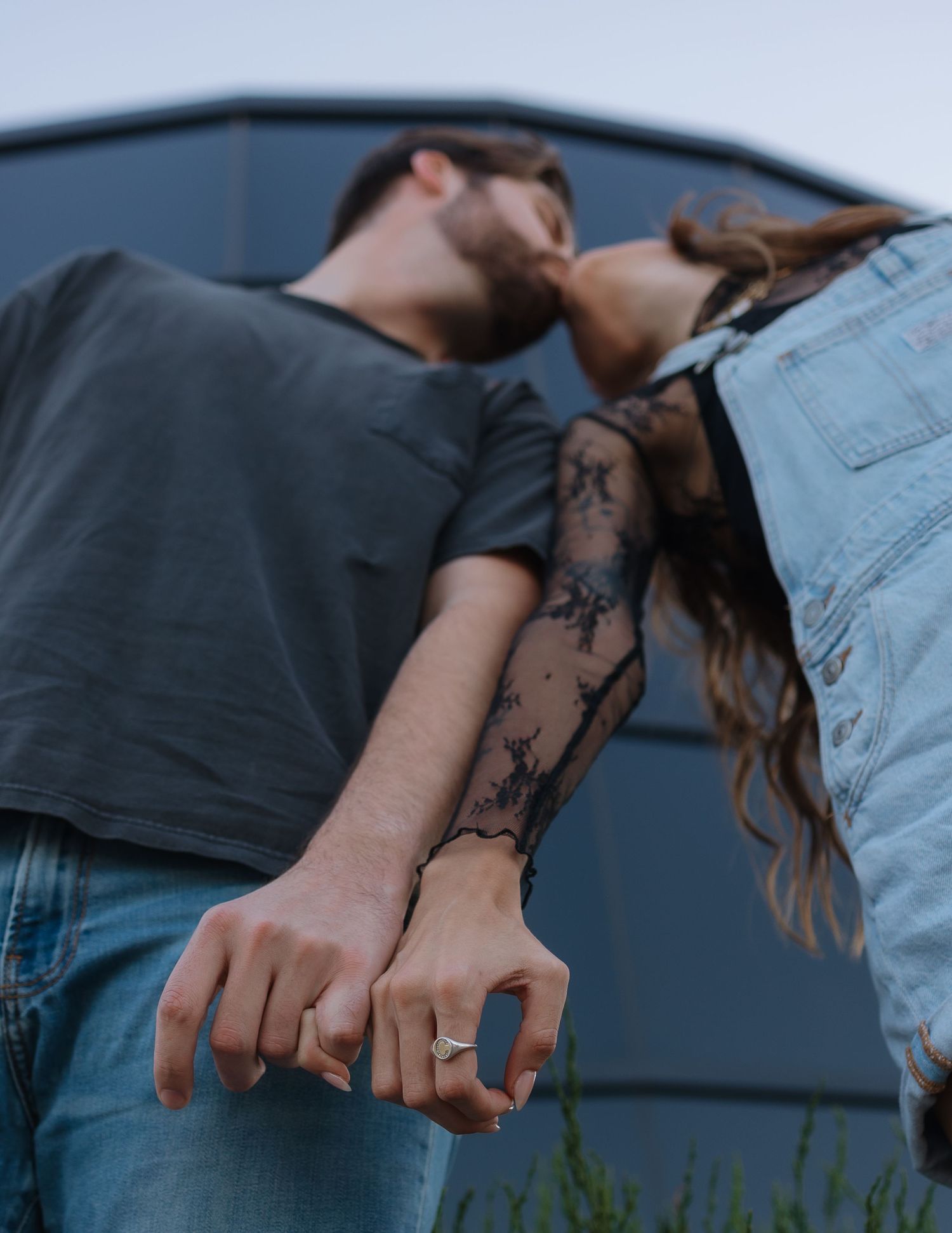 couple in elegant natural light couples portrait in Kansas and East Texas