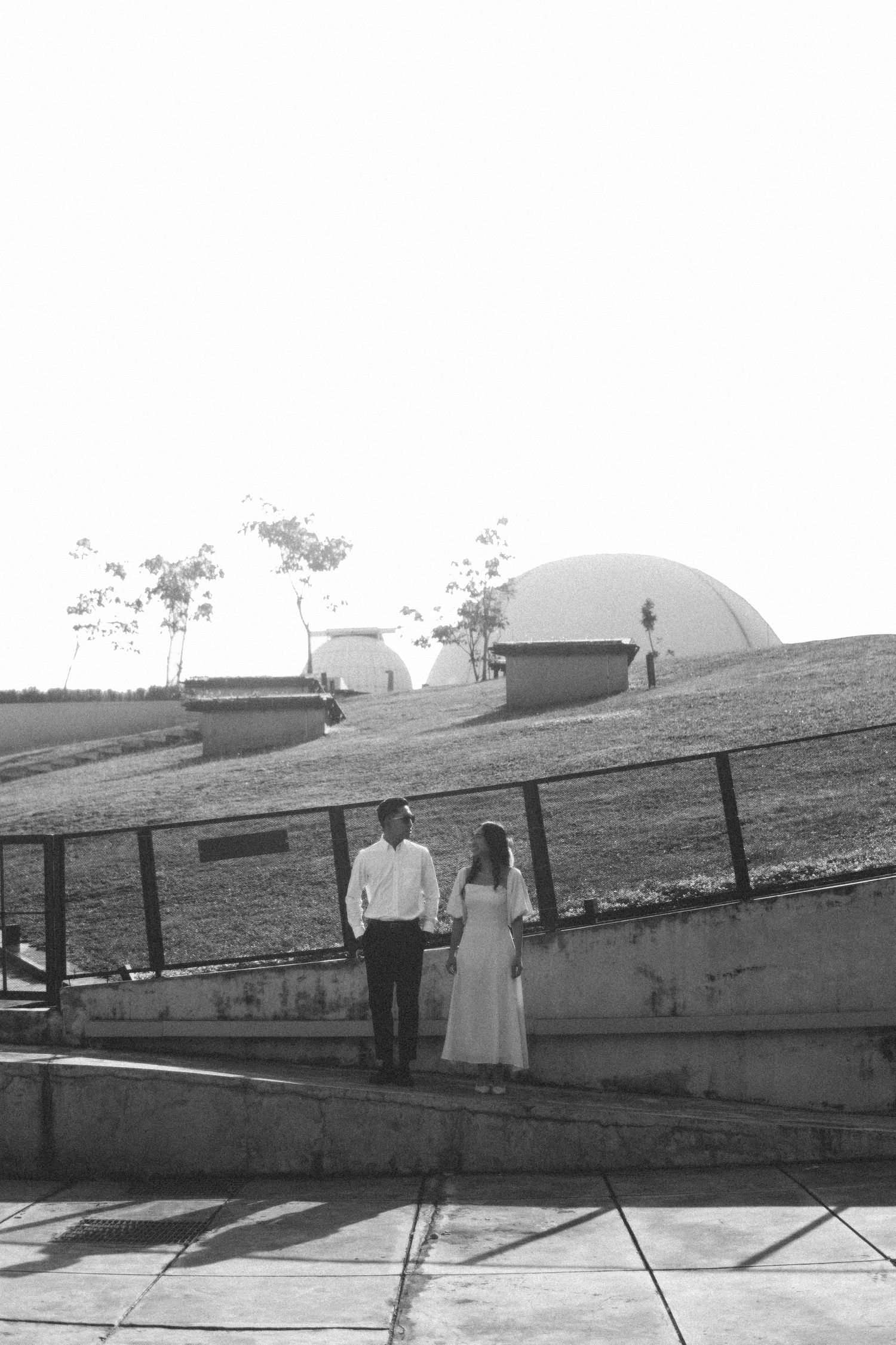 Cinematic couple photoshoot in Jakarta black and white Perpustakaan Jakarta Cikini, Taman Ismail Marzuki