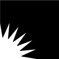 Minimalist black and white artistic design showing sharp white spikes against a black background.