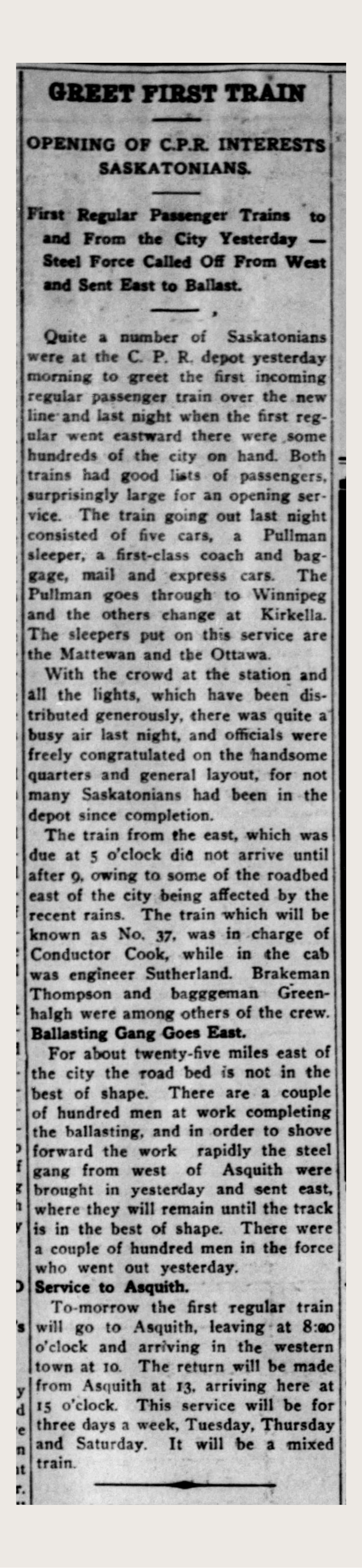 Asquith News