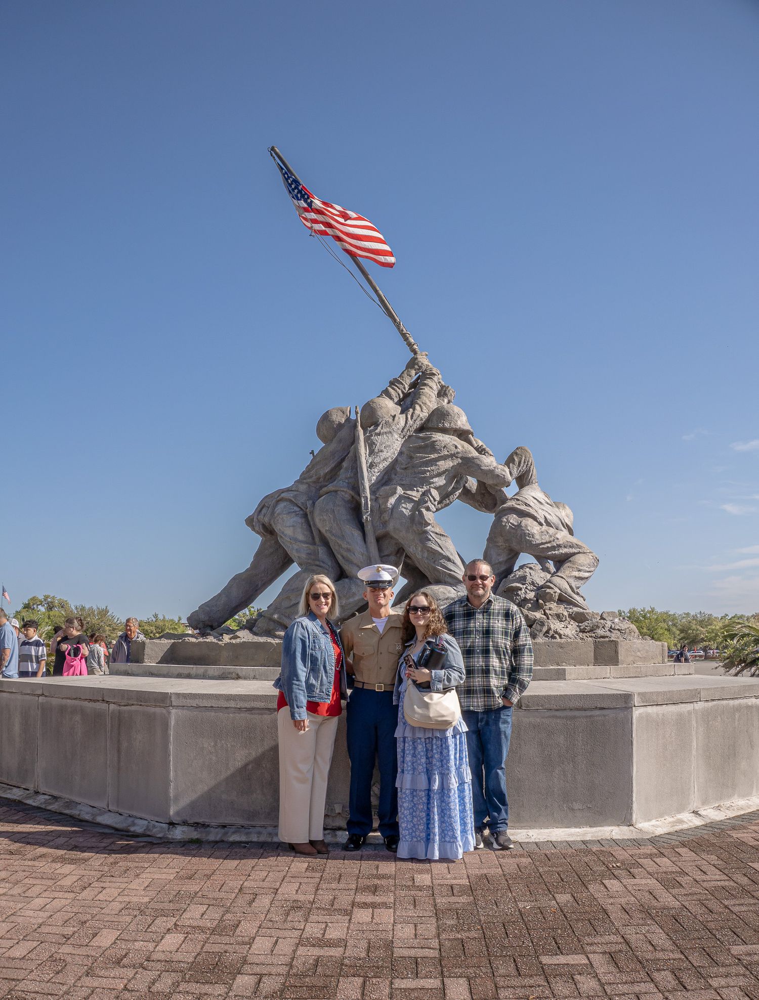 Maine corps Graduation Photos, family portraits, Iwo Jima Monument