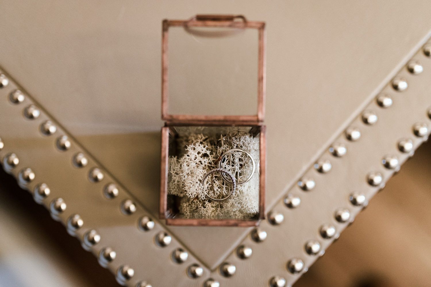 Close-up of an ornate vintage jewelry box with intricate details.