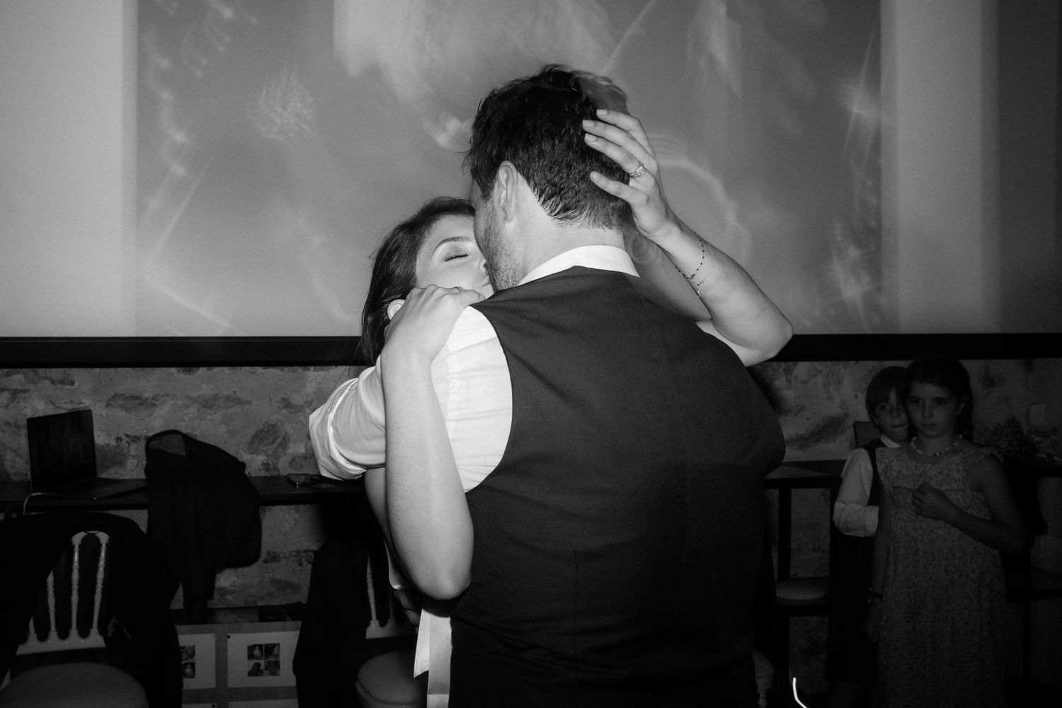 Elegant dance sequence showing romantic couple in black and white.