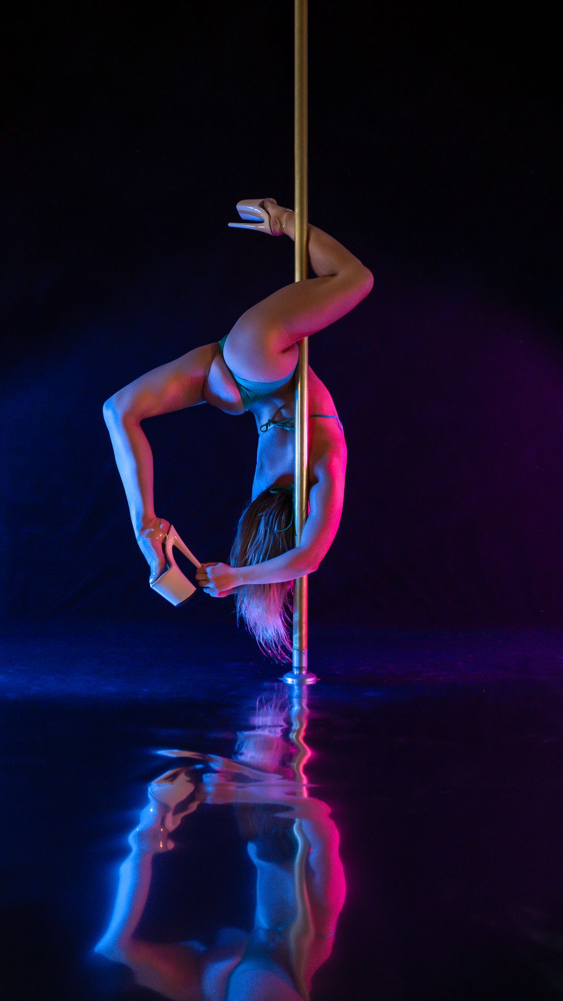 Pole photography showcasing flexibility, strength and elegant posing.