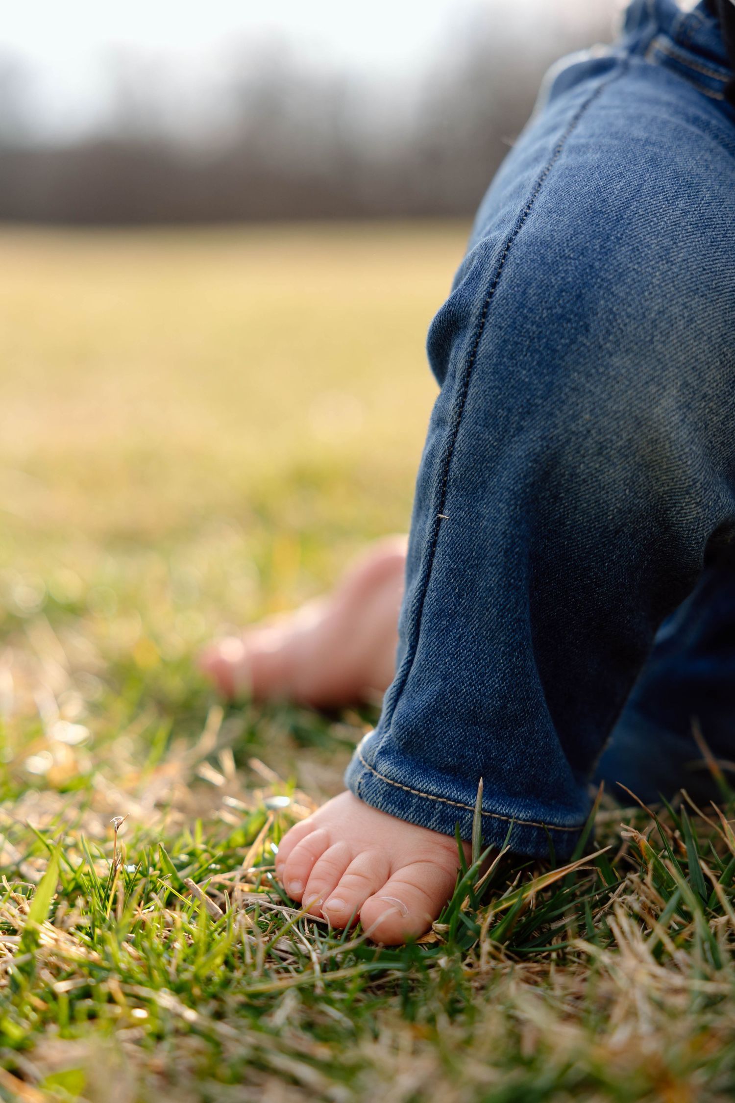toddler leg and bare toes