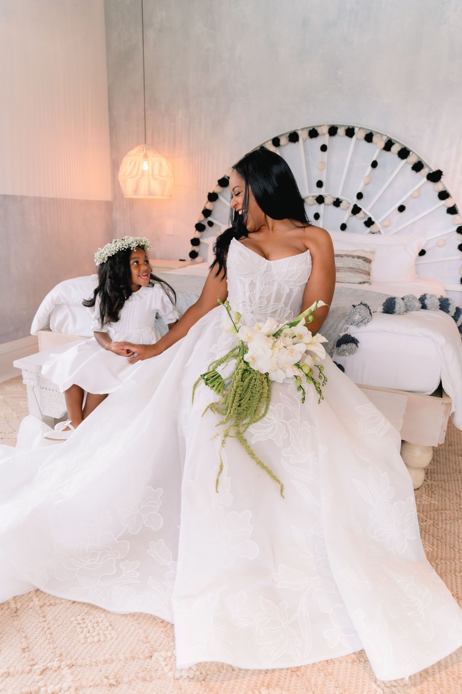 Mom & daughter emotional wedding moment. Luxury Destination Wedding at Villa Bokeh, Antigua Guatemala.