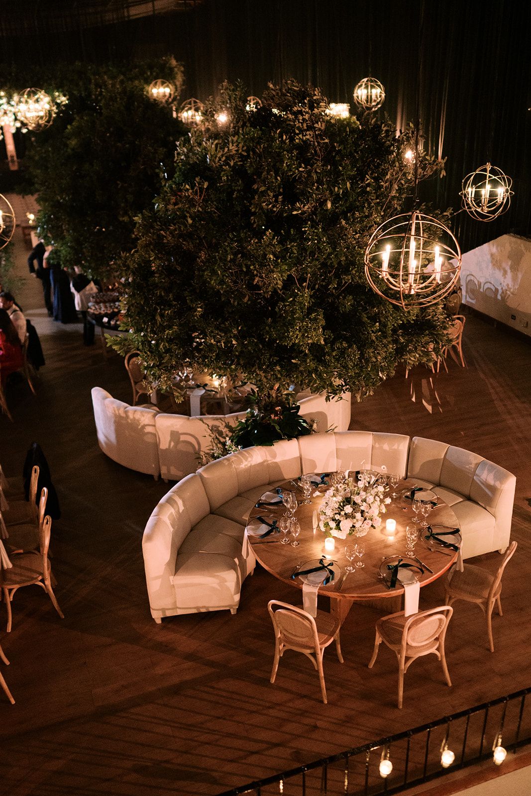 Candle-lit Reception Decor at Casa Santo Domingo Antigua Guatemala. Trees Decor