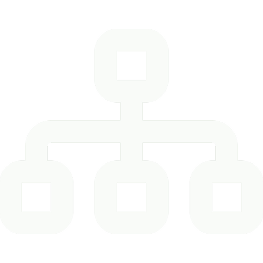 White organizational chart or hierarchy diagram with square nodes showing a simple tree structure layout.