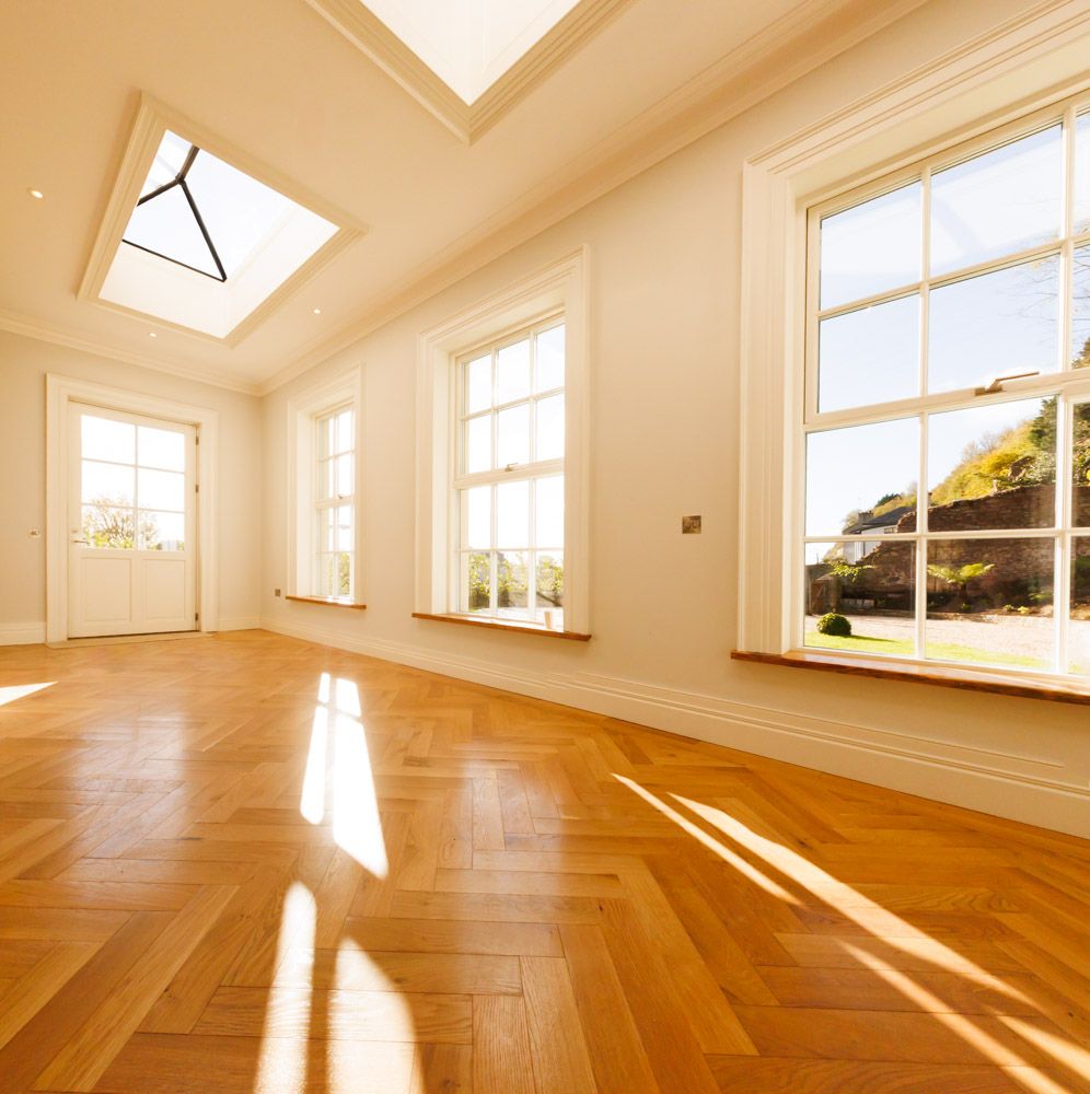 Wide-angle internal shot of new building.