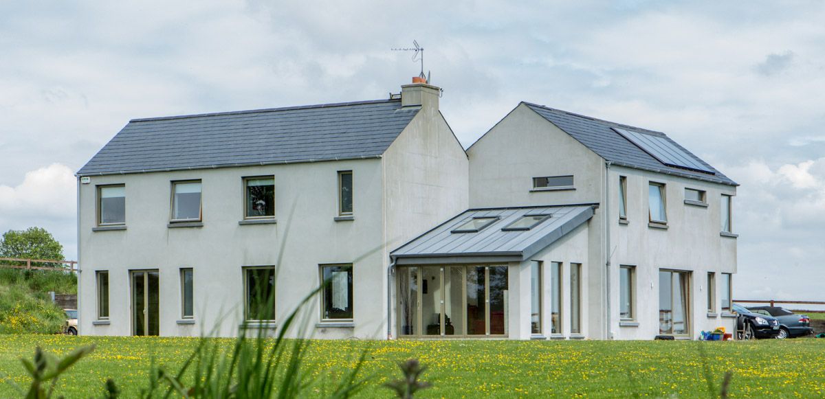 Exterior of modern  newly completed family home in Cork.