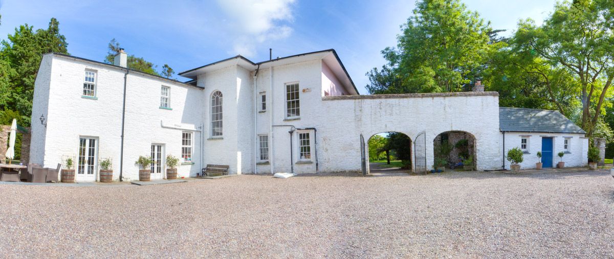 Exterior wide angle shot of modern family home in Cork.
