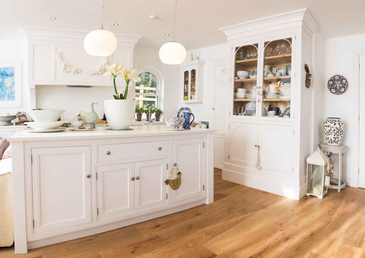 Kitchen with island and modern appliances.