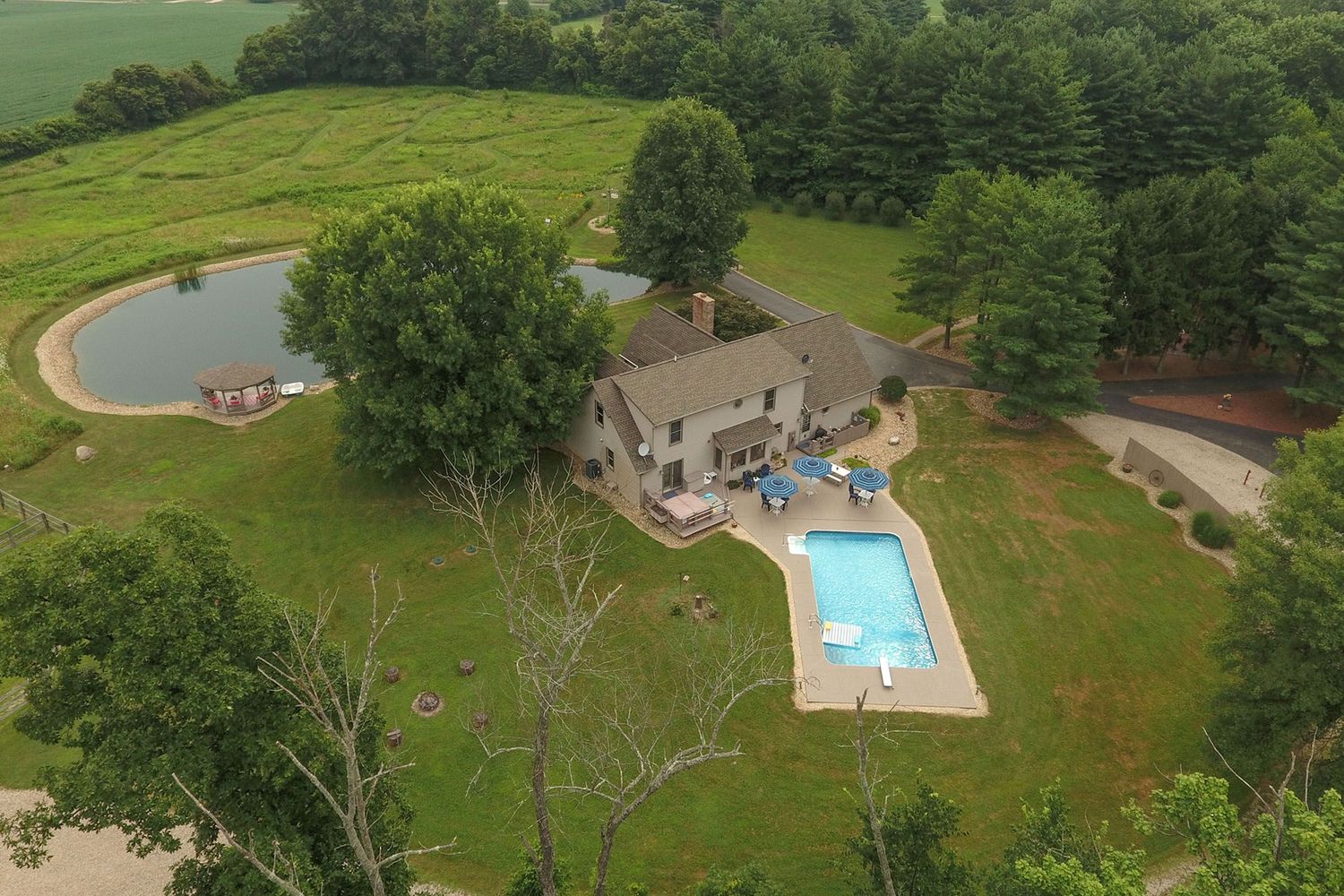 Overhead aerial image of property lot in Central Ohio
