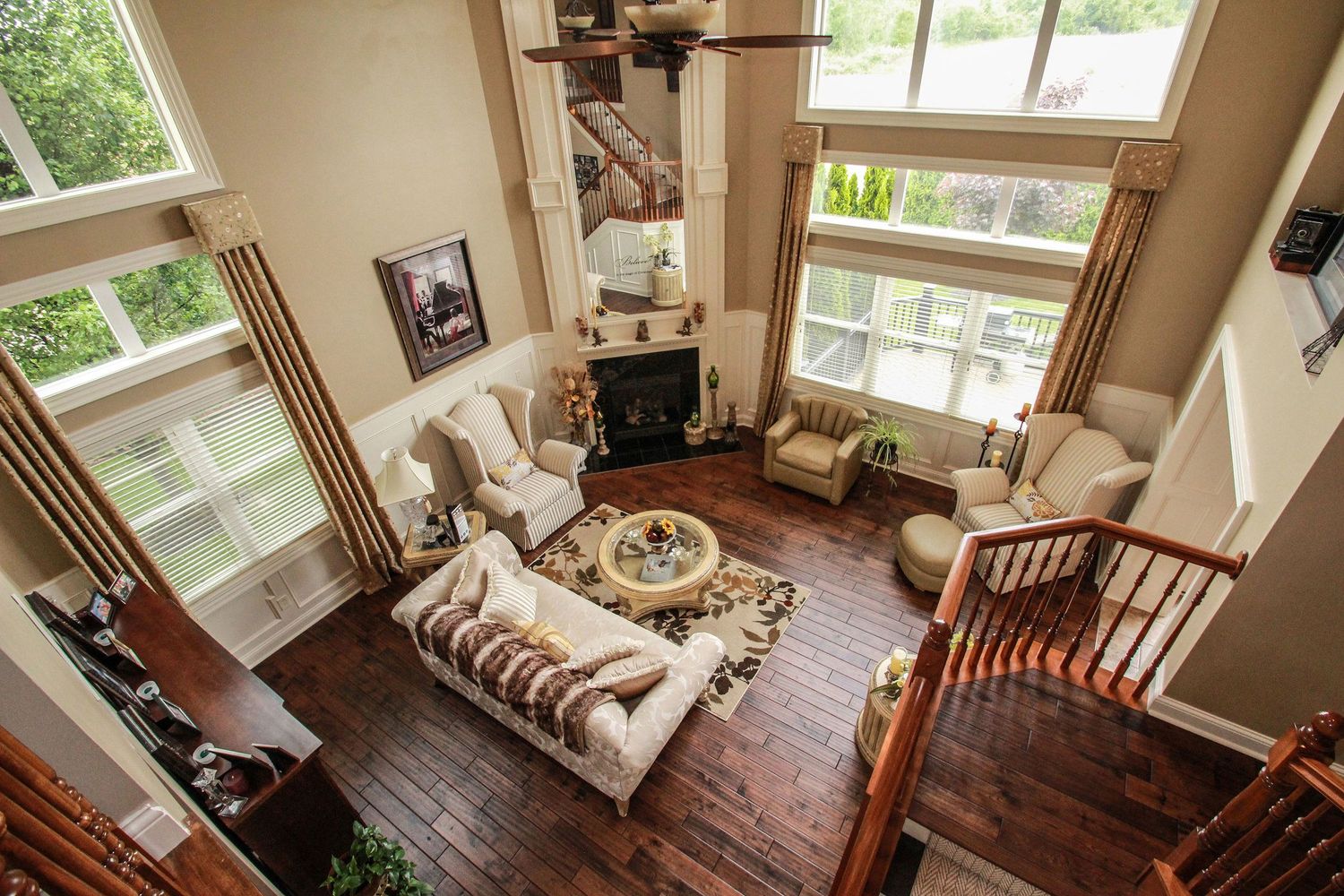 Bright interior photo showing natural light in living room