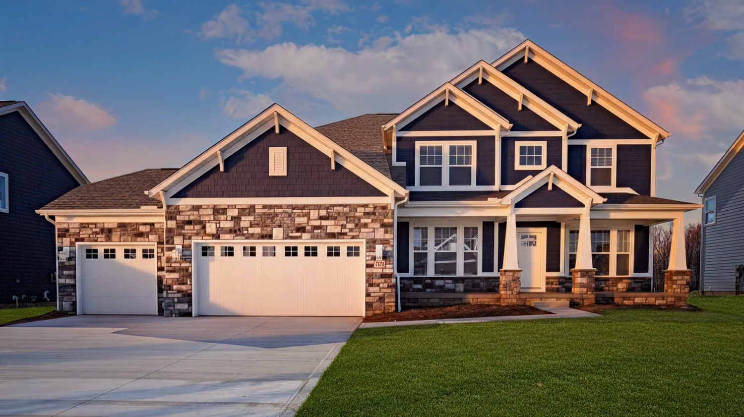 Cinematic walkthrough video frame of residential home