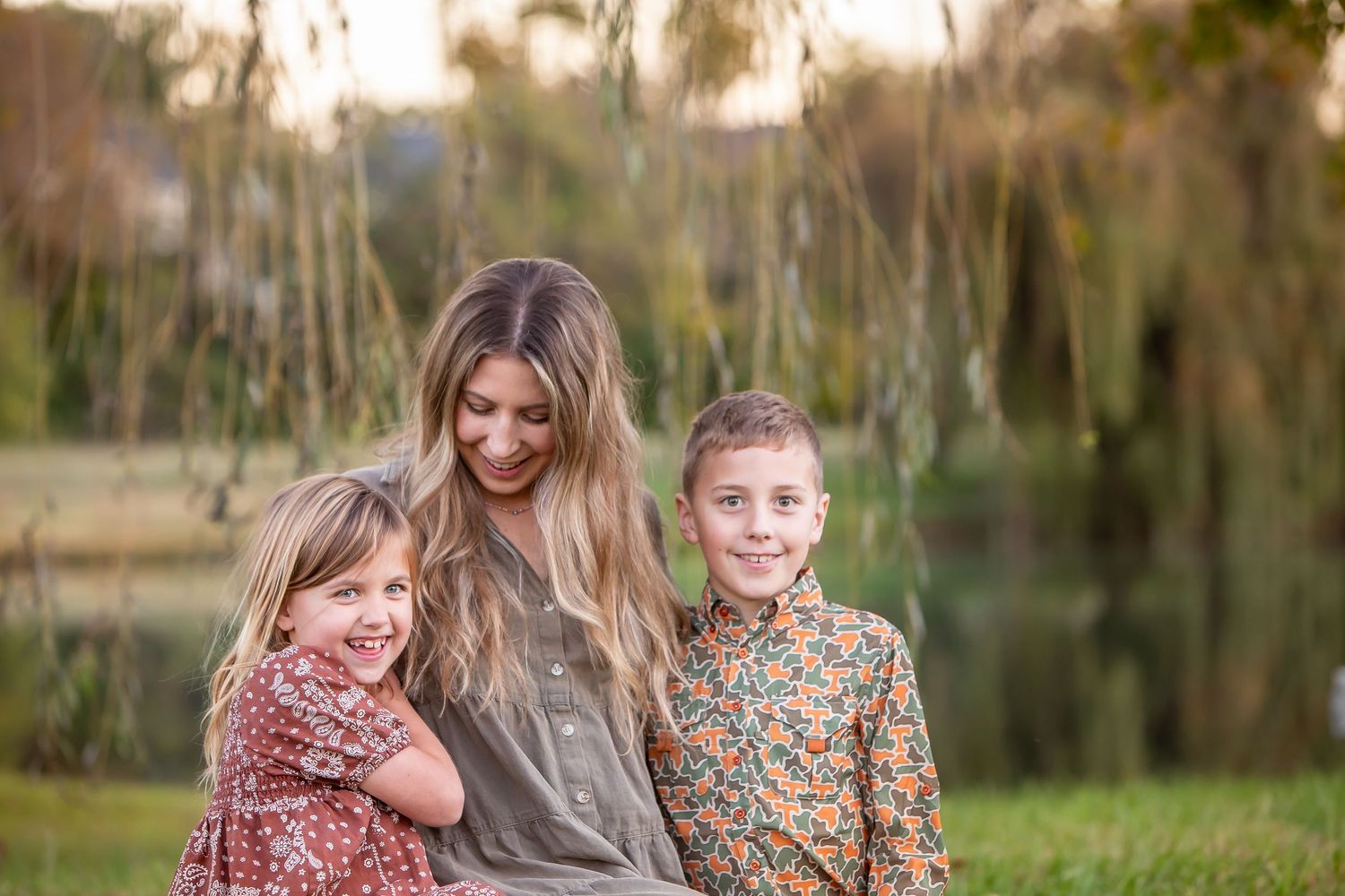 Family portrait photography in middle Tennessee with warm neutral tones.