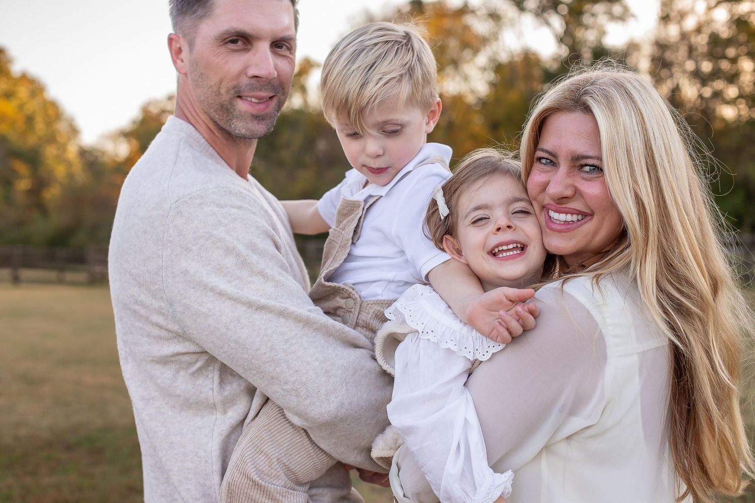 Family portrait photography in middle Tennessee with warm neutral tones.