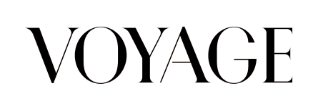 Elegant black and white text logo displaying the word 'VOYAGE' in a stylized serif font.