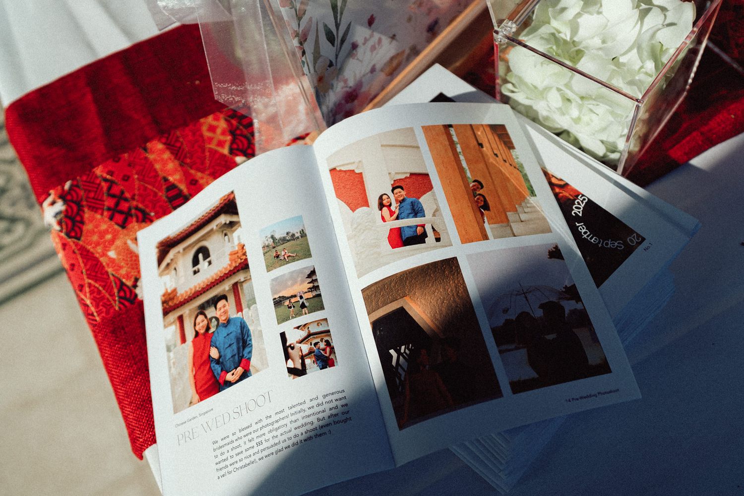 Photo album pages showing a collection of printed photographs arranged in a scrapbook style layout.